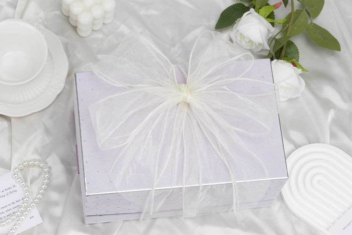 Joycrosso 1.5 Inch White Wired Organza Ribbon - 20 Yards Sheer Decorative Ribbon for Gift Wrapping, Wedding Decor, Christmas Tree, Crafts & DIY Projects