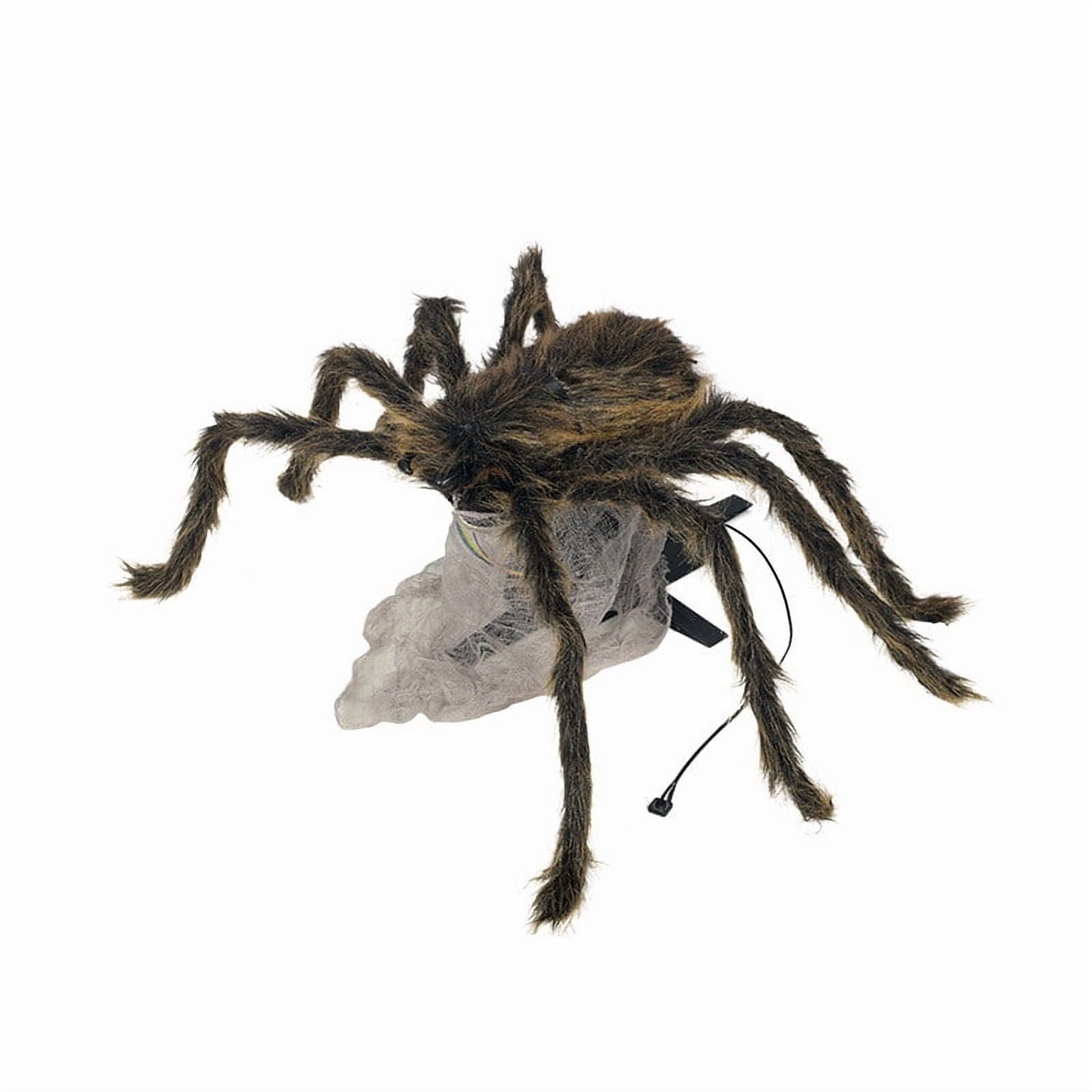 ShaoXinWan Halloween Jumping Furry Spider Prank Prop, Sound Light Activated Scary Animated Decor, Spooky Yard Ornament for Porch, Party, Spooky Mansion Layout