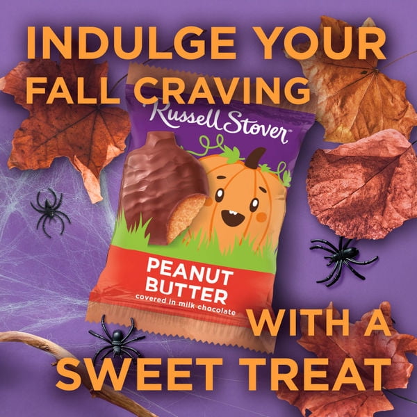 RUSSELL STOVER Halloween Milk Chocolate Peanut Butter Pumpkin, 1.3 oz. (Pack of 18)