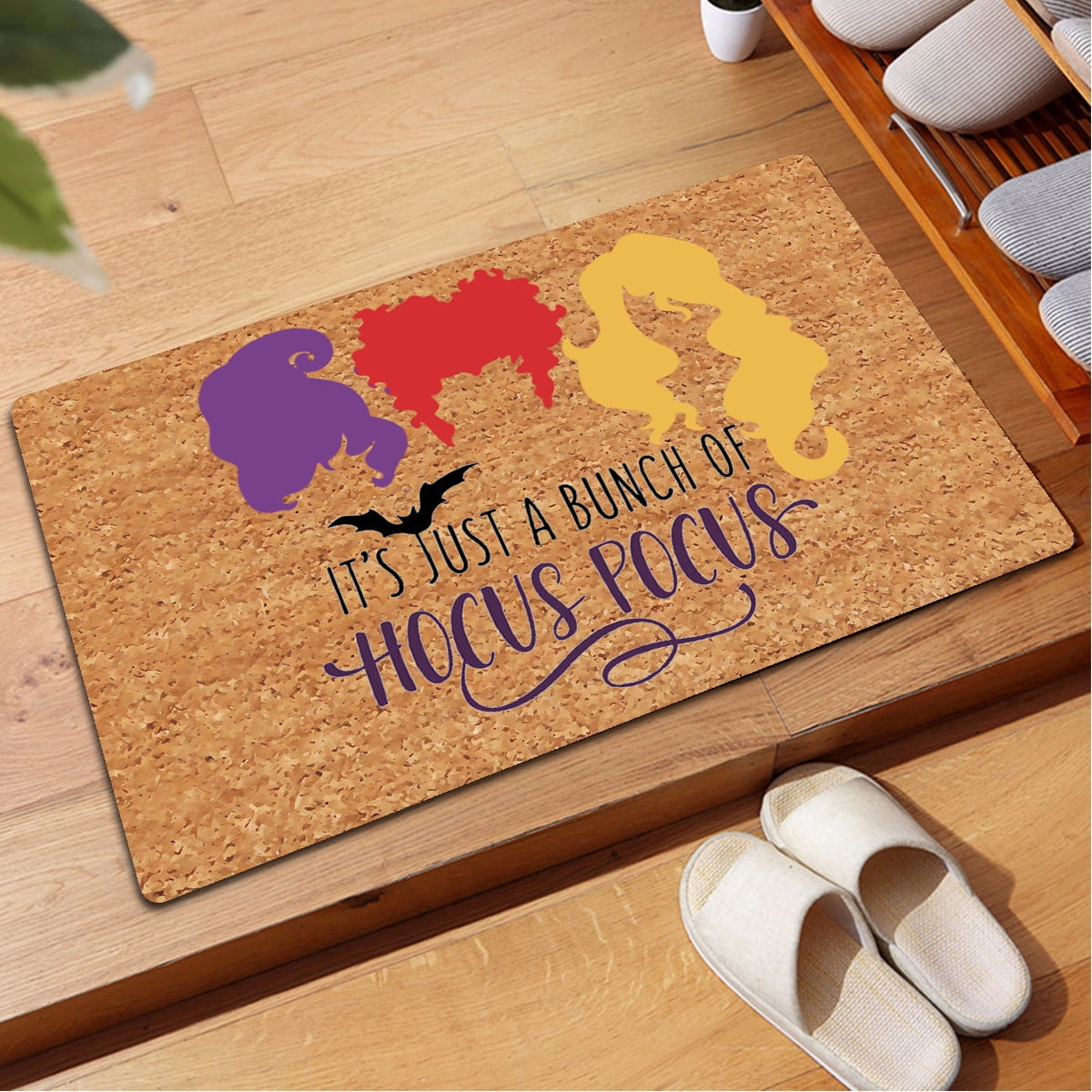 Funny Welcome Doormat for Entrance Way Monogra Mat 23.7"(L) x 15.9"(W) It's Just A Bunch of Hocus Pocus Halloween Doormat for Entrance Way Novelty Indoor Decor Mats No Slip Kitchen Rugs and Mats