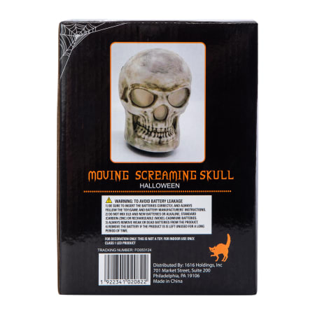 Animated Screaming Skull with Lights and Motion Halloween Decoration