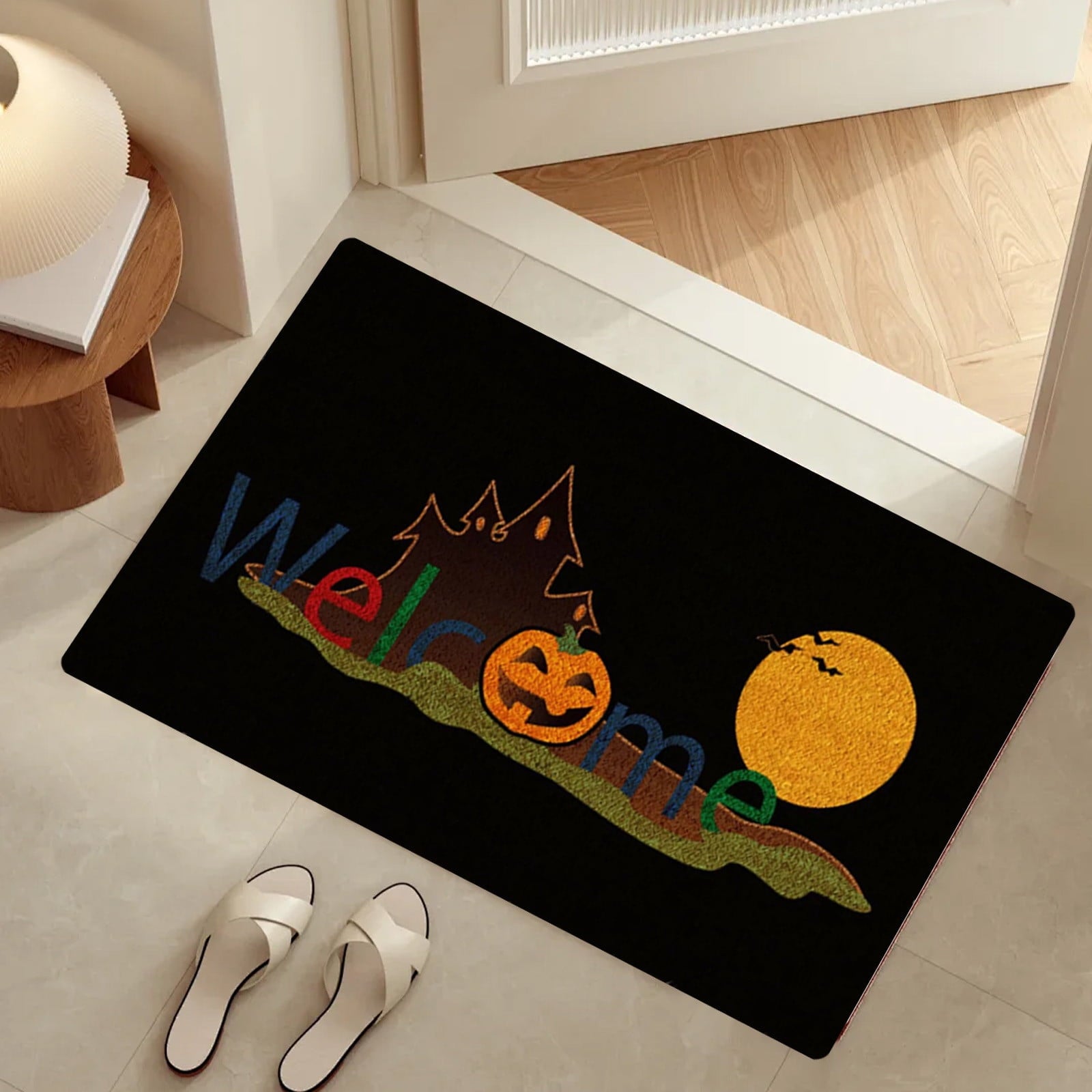 PEIBang Halloween Door Mat,Pumpkins Outdoor Rug Bathroom Doormat,Decorative Front Doormat Indoor Outdoor for Home Decor