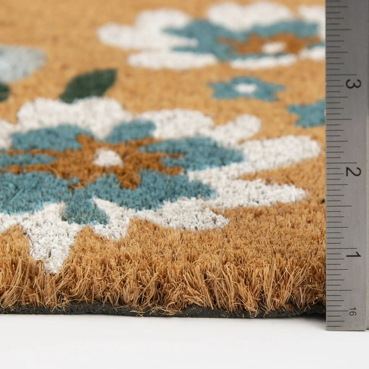 Lypsnake Natural Coco Coir Doormat - "Love Grows Here" Printed with Delicate Floral Pattern, Non-slip Absorbent Entry Mat for Home Entrance Porch Patio and Outdoor Decoration