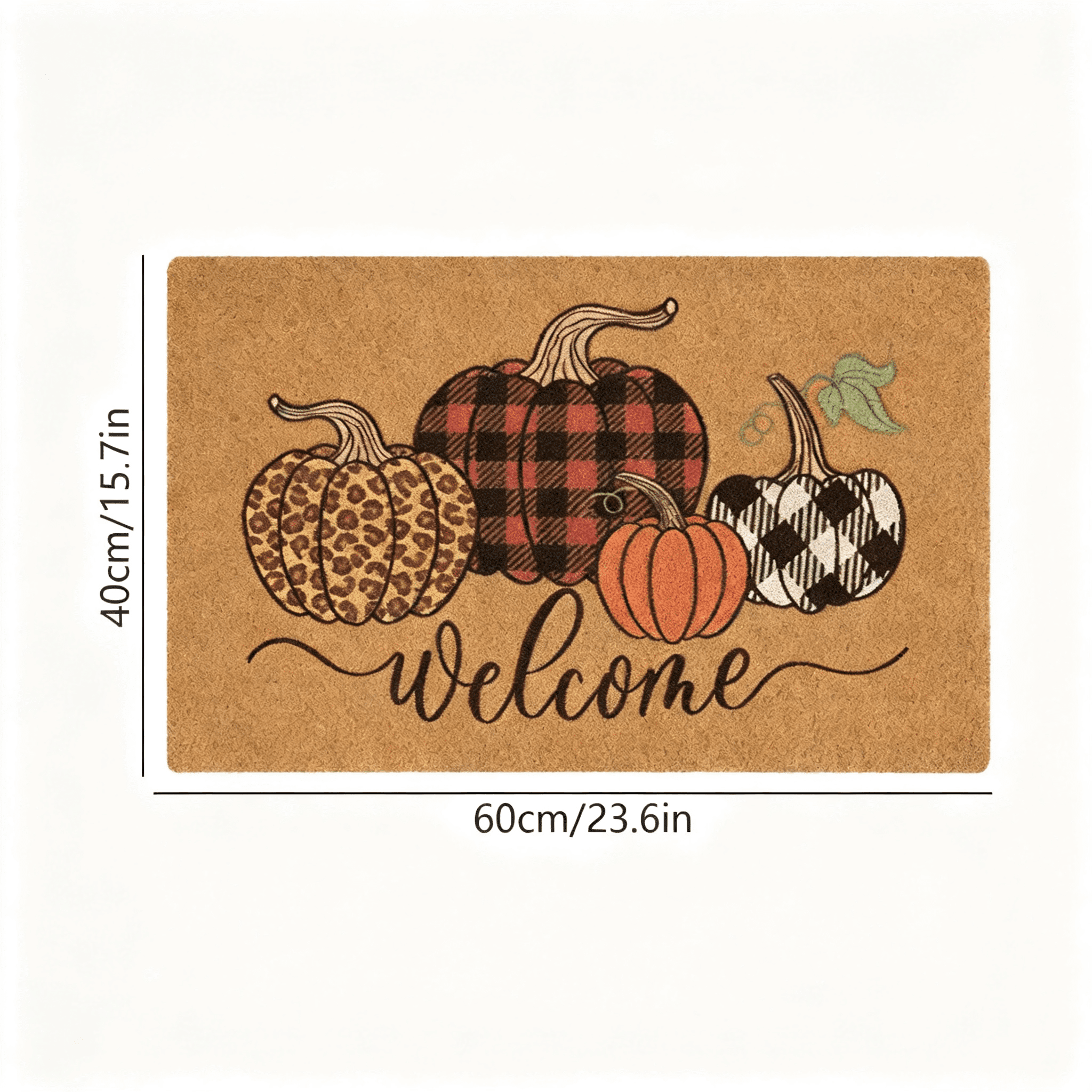 Halloween Pumpkin Welcome Door Mat, Funny Durable Non Slip Decorative Rugs for Bathroom Bedroom Kitchen Front Door