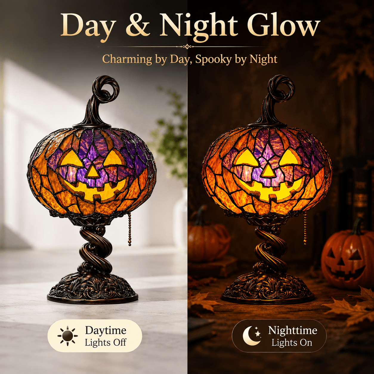 Diceymbol Halloween Decorations and Fall Decor, Halloween Venue Decoration Ghost Props LED Illuminated Ghost Decorations for Tabletop, Mantel, Shelf Indoor Outdoor 9.05 inch