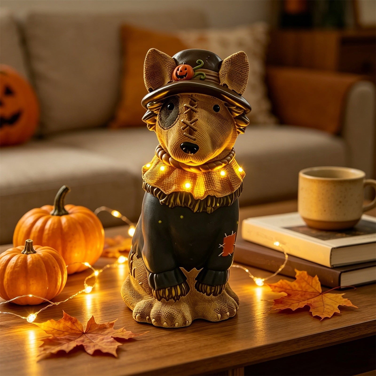 Clearance! Christmas Golden Retriever Statue with LED Lights, Cute Dog Holding Puppy Figurine, Christmas Decoration Indoor Outdoor, Gift for Kiddo Adults