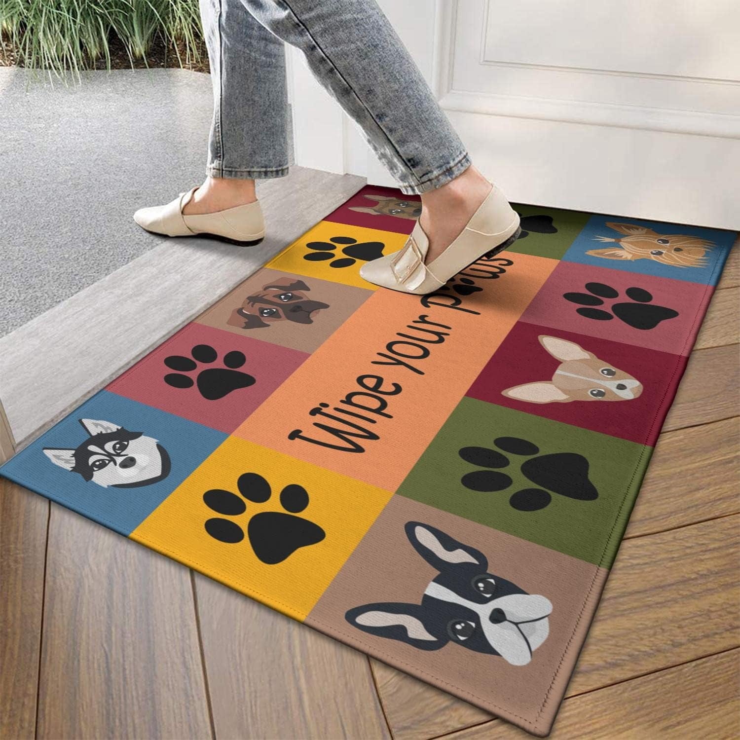 Bear Rugs Tribal Doormat Non-Slip Absorbent Resist Dirt Front Door Mat Machine Washable Welcome Mats Outdoor Inside Floor Rugs for Entryway 30" X 17"…