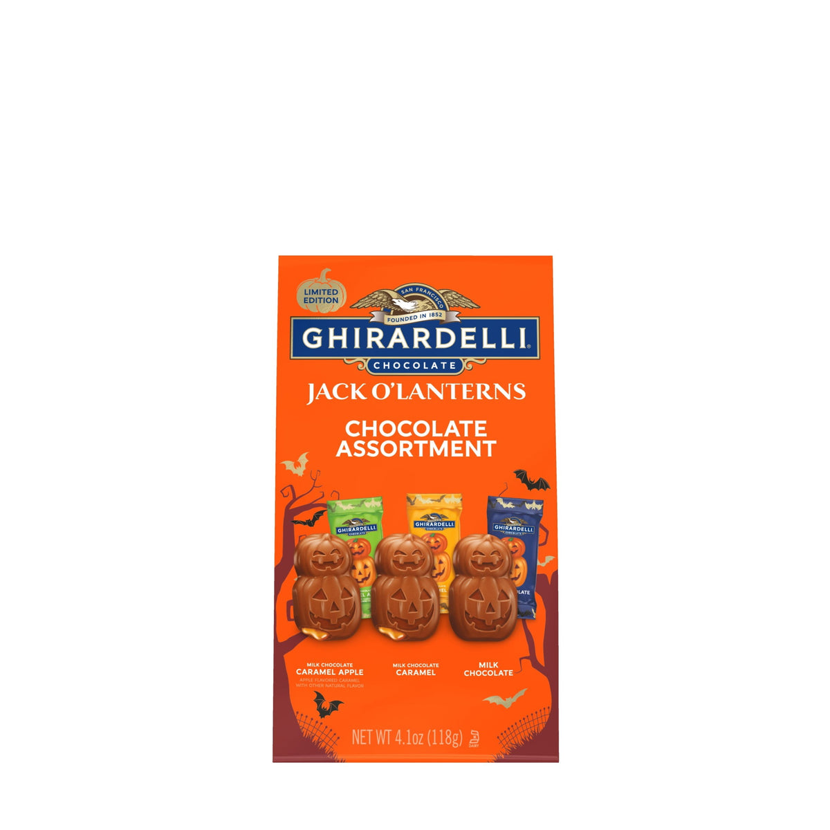 GHIRARDELLI Jack O' Lanterns Chocolate Assortment, 4.1 oz Bag