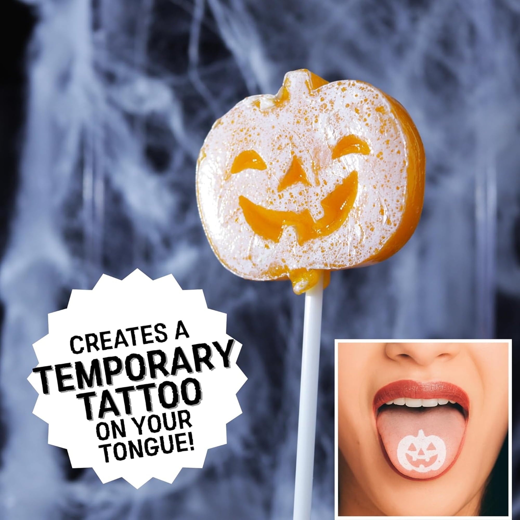 Pumpkin Tattoo Lollipops, Halloween Candy, 24 Count, 10.16 Ounce Box