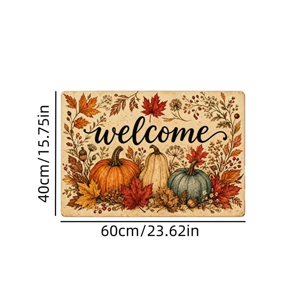 Autumn Door Mat for Entryway, 16x24 Inch, Fall-Themed Floor Doormat for Home Decor, Non-Slip Rug Mat for Living Room, Kitchen, Bedroom, Gifts for Fall Lovers (E)