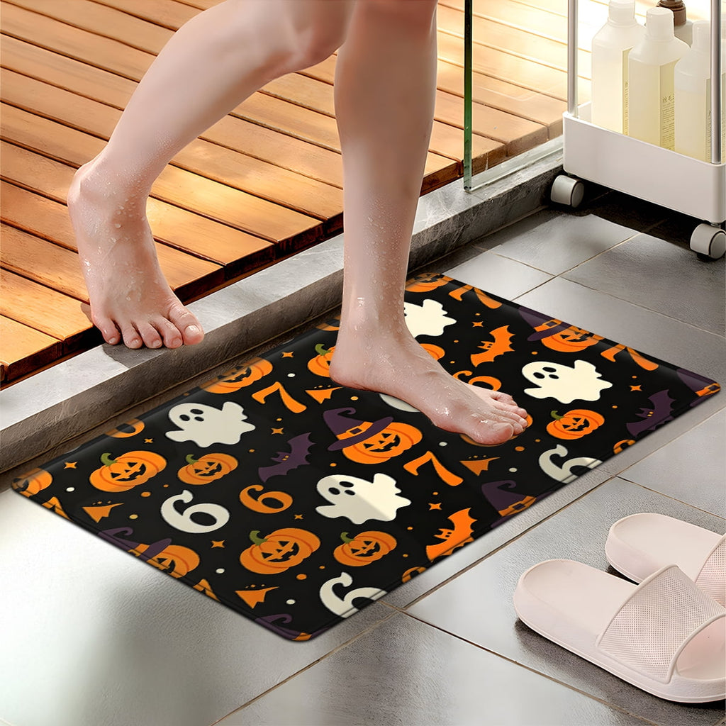 CCTFS Halloween Skeletons Holding Hot Drinks Household 1Pc Flannel Mat and Kitchen Rugs,Soft Non-slip for Bedroom Entryway