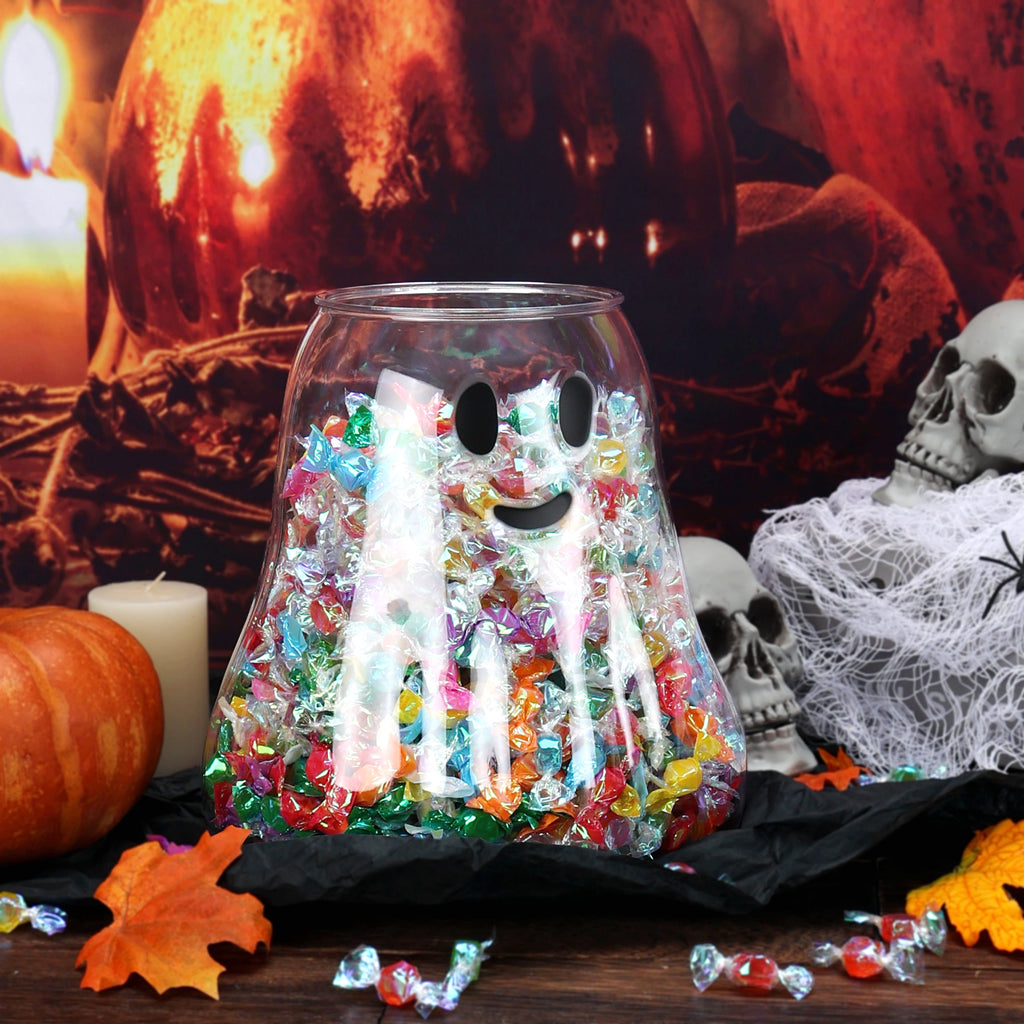 Way to Celebrate Halloween Clear Iridescent Acrylic Ghost Bucket, 4.5 qt