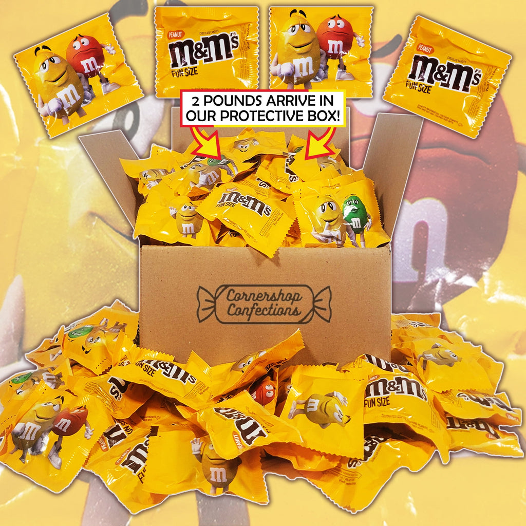 Peanut M&M's Chocolate 2 Pound Bulk Pack - 2 Pounds of Individually Sealed Fun Size Milk Chocolate Peanut M&M's - Halloween, Parties, Work Treat, Lunch Boxes in Cornershop Confections Pack