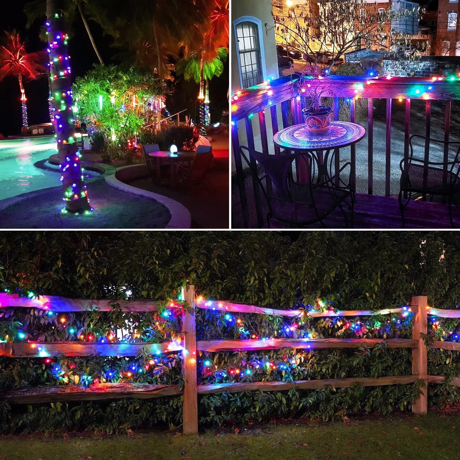 2 Pack Solar Fairy Lights Outdoor 33ft 100 LED Solar Powered Copper Wire Lights 8 Modes Waterproof for Garden Tree Patio Wedding Party Decor,Cool White
