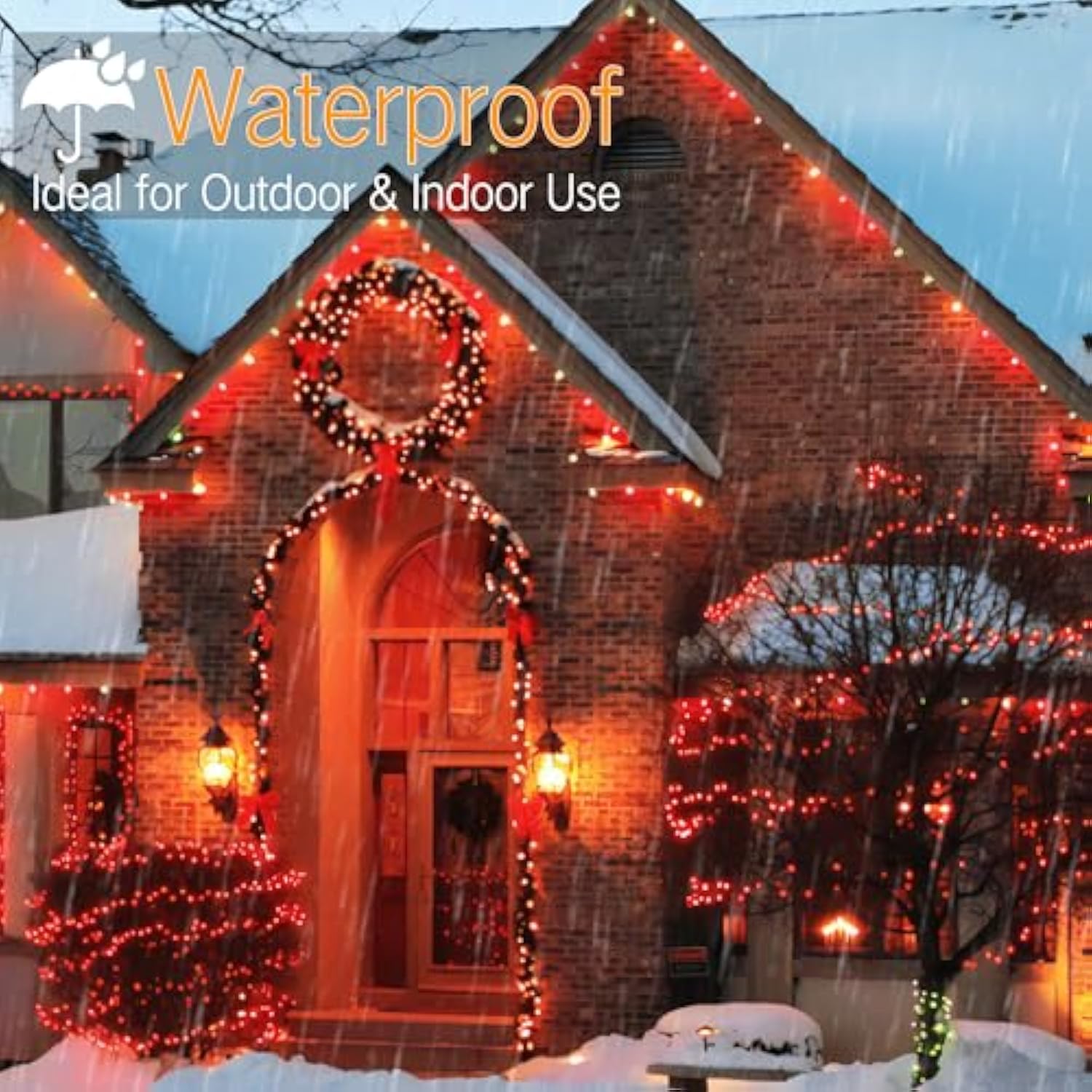 Wick's Outdoor Living LED 5MM Orange Holiday Lights, 24 FT in length, 70 CT, and 6 different color options