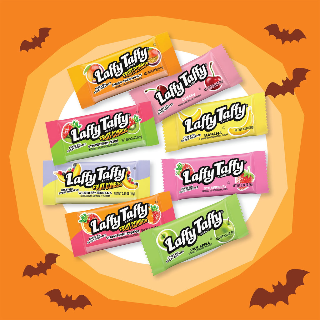 Laffy Taffy, Halloween Candy, Variety Mix Bag Fruit Flavored Candy, Assorted Candy Mix, 135 Pieces