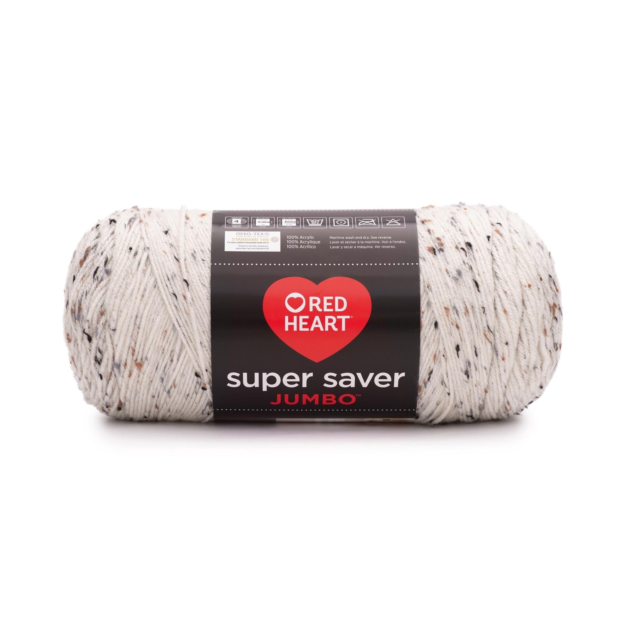 Red Heart Super Saver Jumbo Yarn, Aran Fleck, #4 Medium, Acrylic, 10oz/283g, 482 Yards