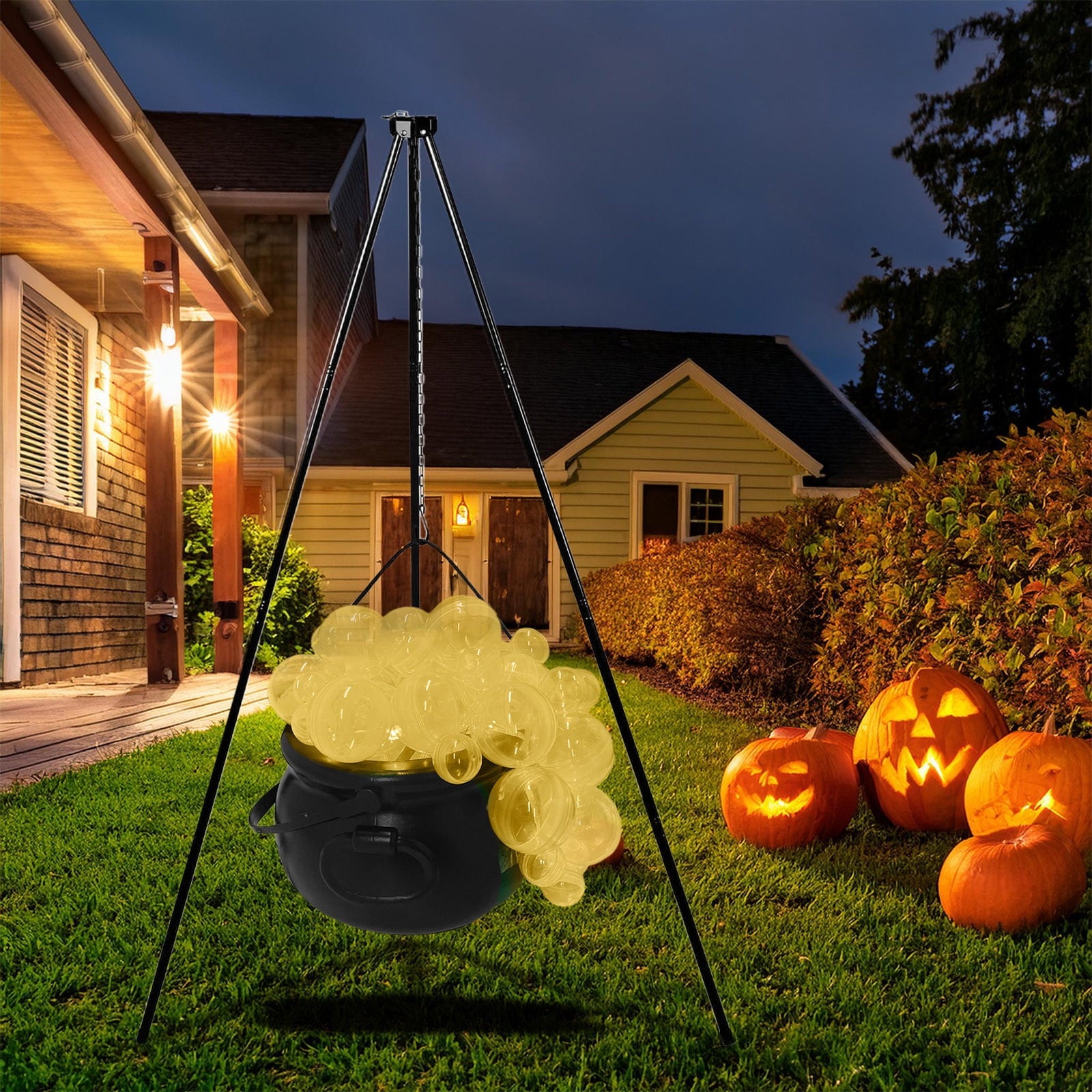 Muecwrye Halloween Decorations Outdoor, Halloween Clearance! Halloween Witches Cauldron on Tripod with Lights, DIY Bubbling Cauldron Set Decor for Home Porch Outside, Halloween Party Supplies