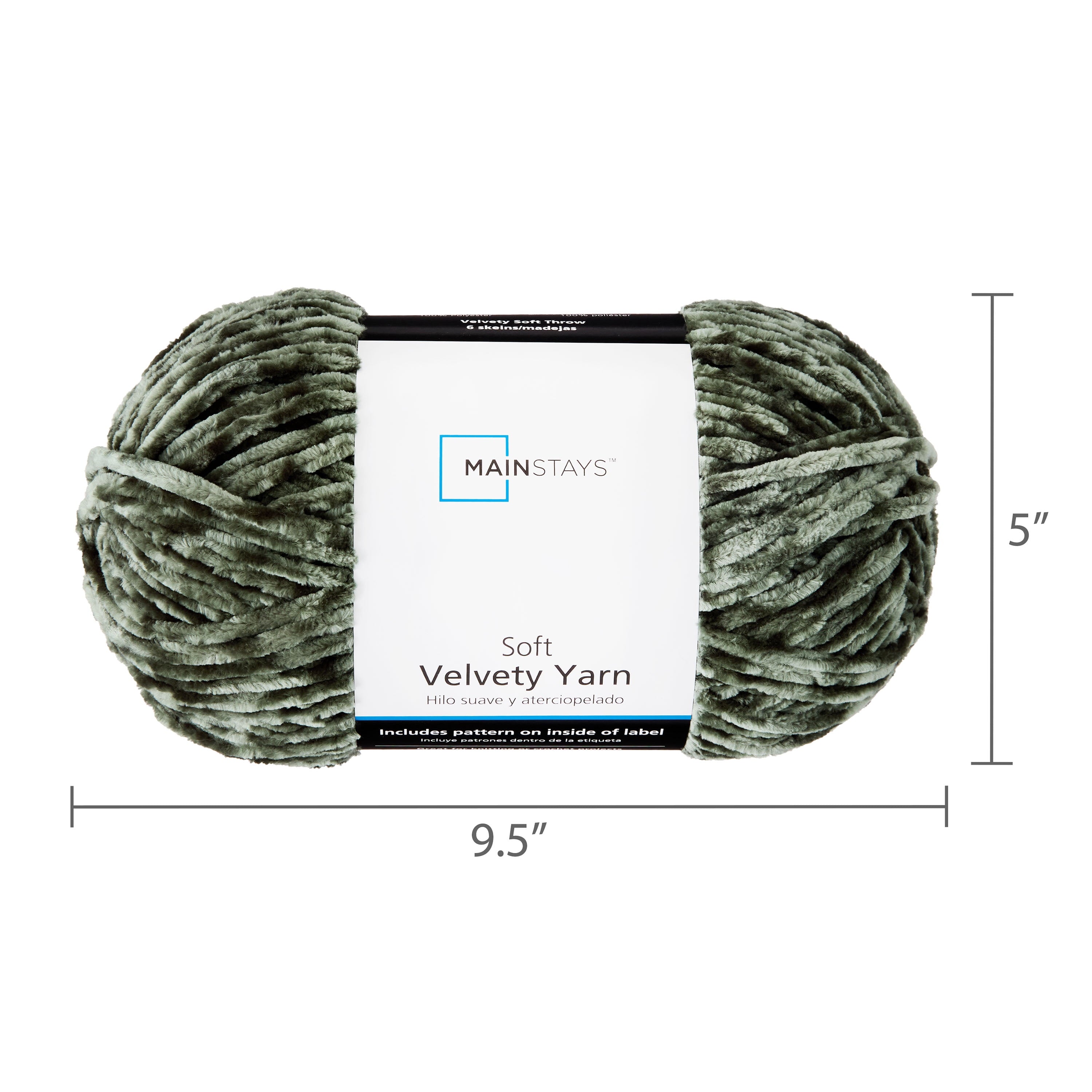 Mainstays Soft Velvety Yarn, 315 yd, Light Blue, 100% Polyester