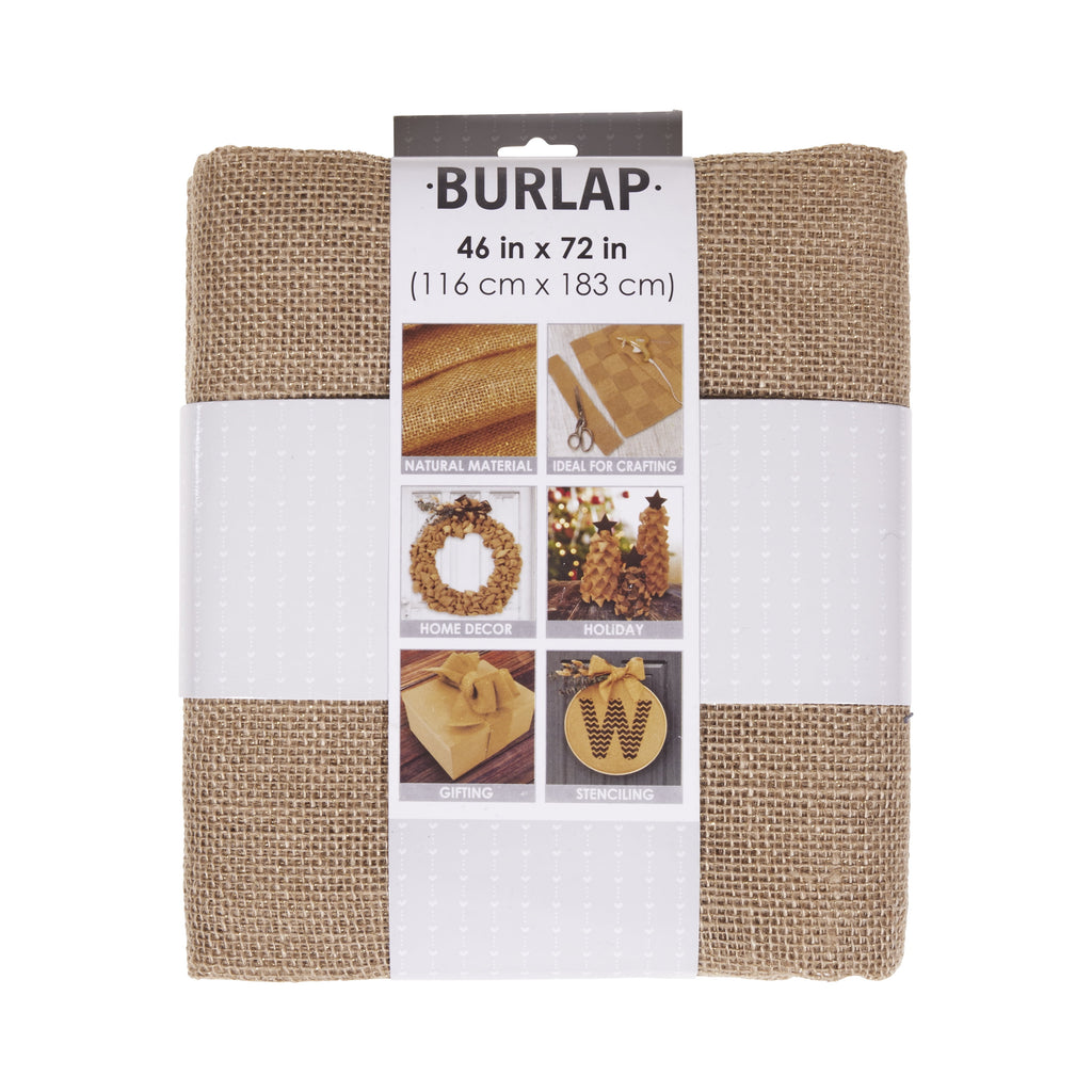 Allen Company Folded & Precut Jute Burlap Craft Fabric, 46"W x 2-Yards, Natural