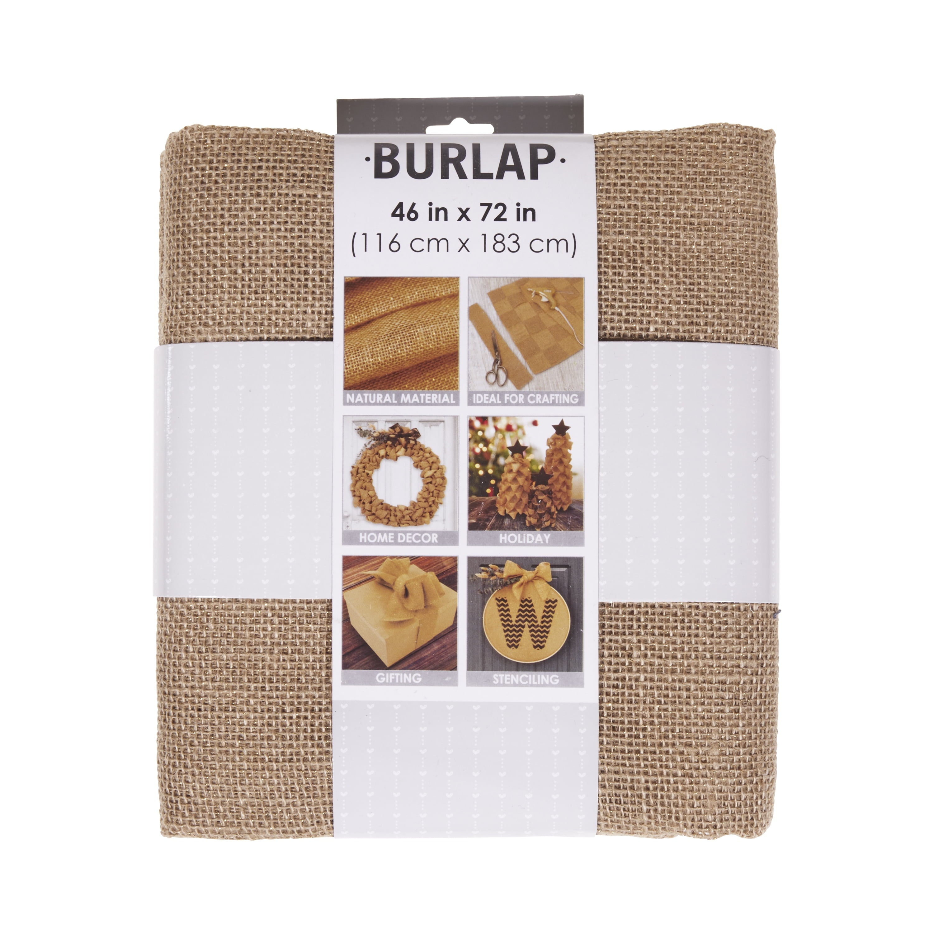 Allen Company Folded & Precut Jute Burlap Craft Fabric, 46"W x 2-Yards, Natural