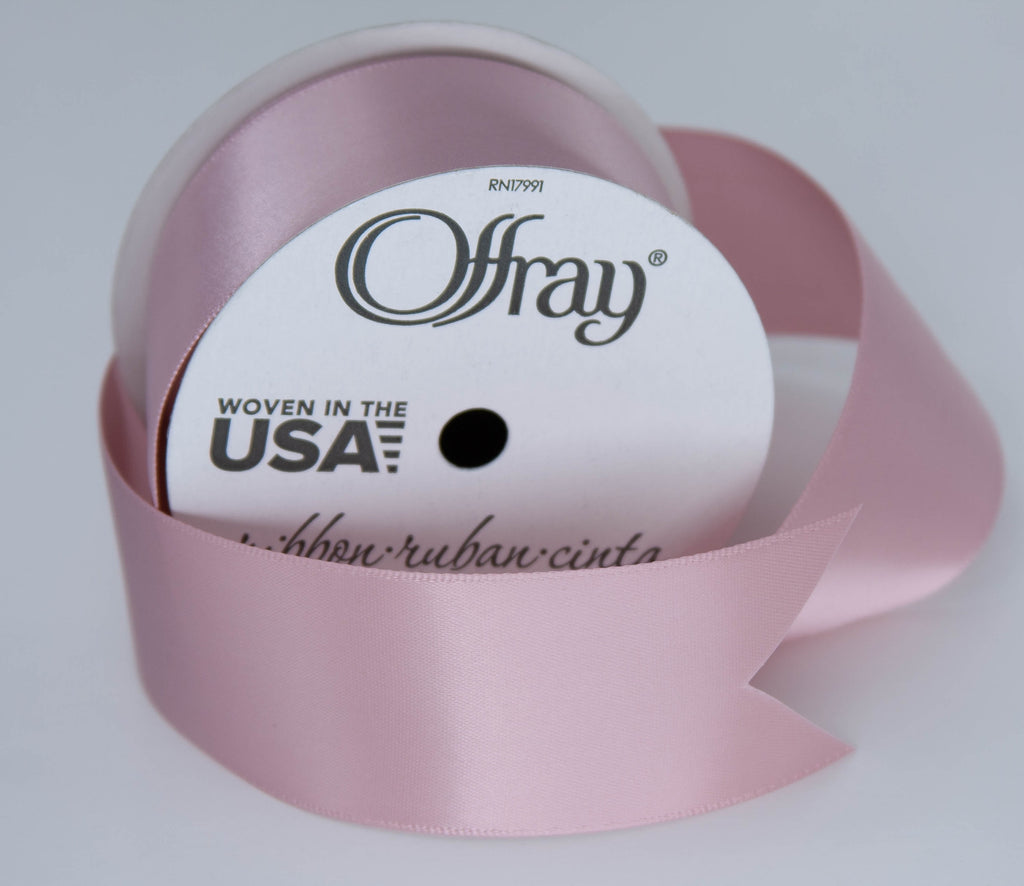 (2 pack) Offray Ribbon, Red 1 1/2 inch Double Face Satin Polyester Ribbon, 12 feet