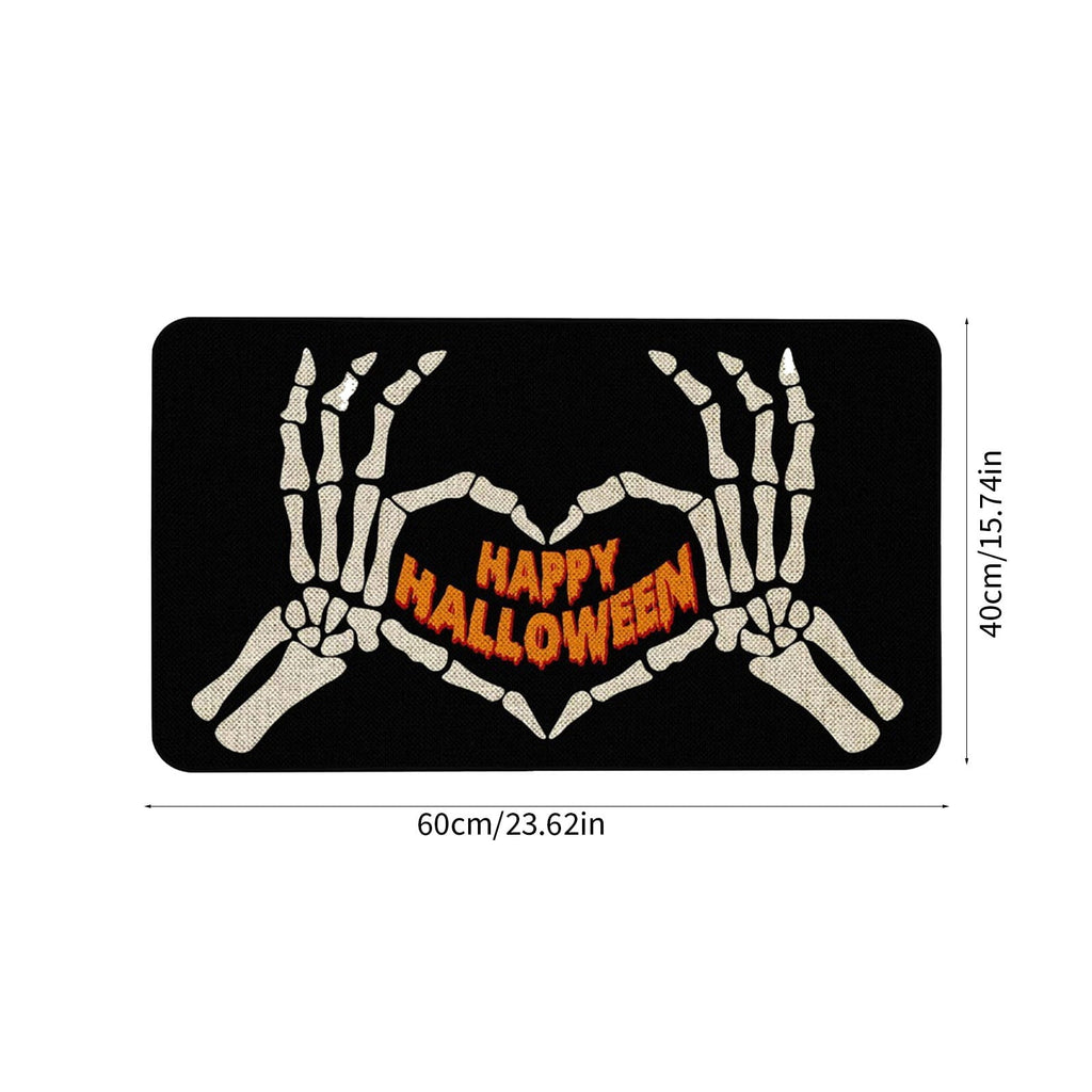 TOPRenddon Halloween Door Mat, Outdoor Front Door Decorative Doormat 16" x 24", Spider Web Bones Welcome Doormats, Non-Slip Rubber Mats Washable Carpet for Porch, Entryway, Indoor, Bathroom, Kitchen