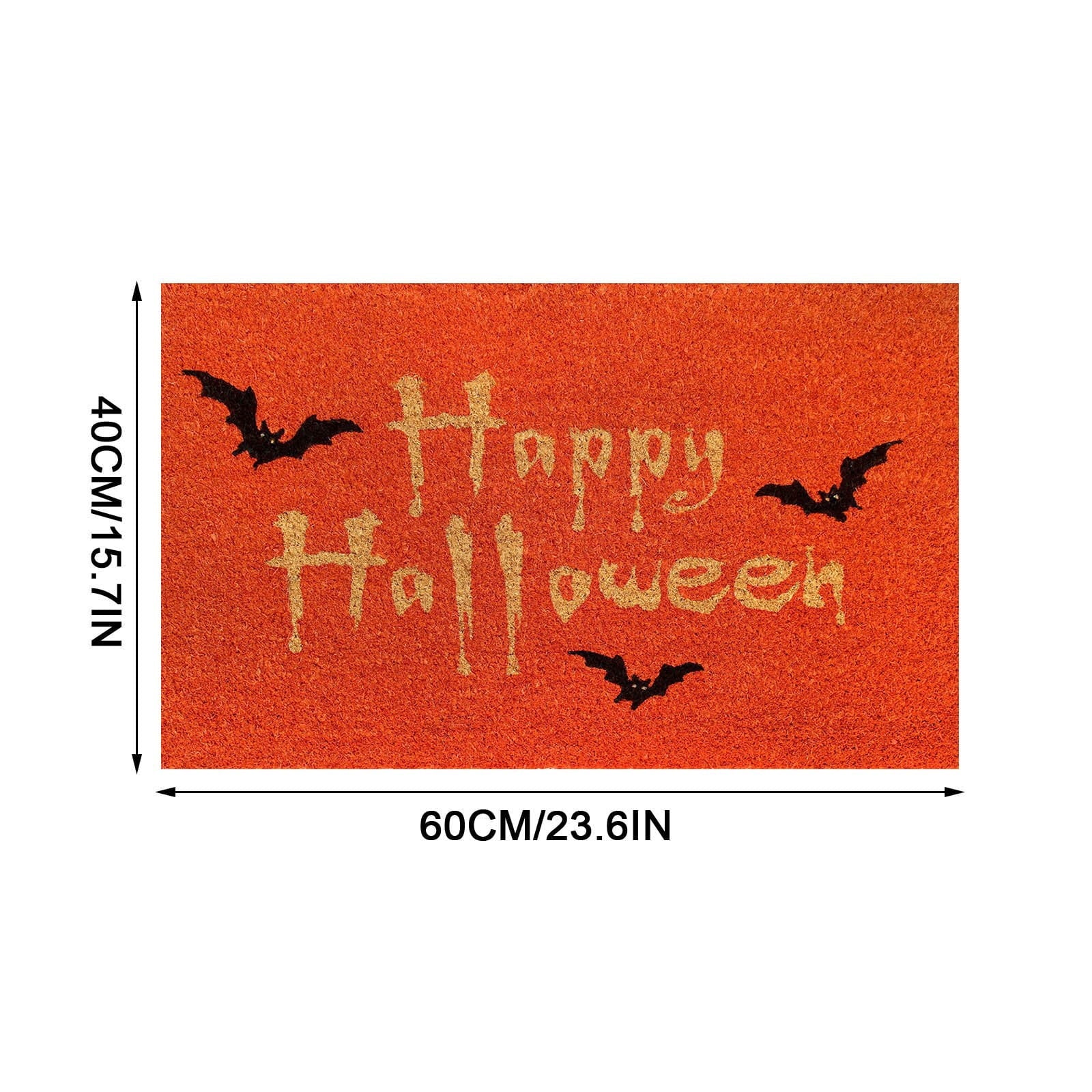 Wovilon Halloween Area Rug Doormat, Black Castle Front Door Mat Non Slip Rubber Backing, Happy Halloween Orange Indoor Outdoor Entrance Mats, Halloween Home Decor Outdoor Rug, 16 X 24 Inches