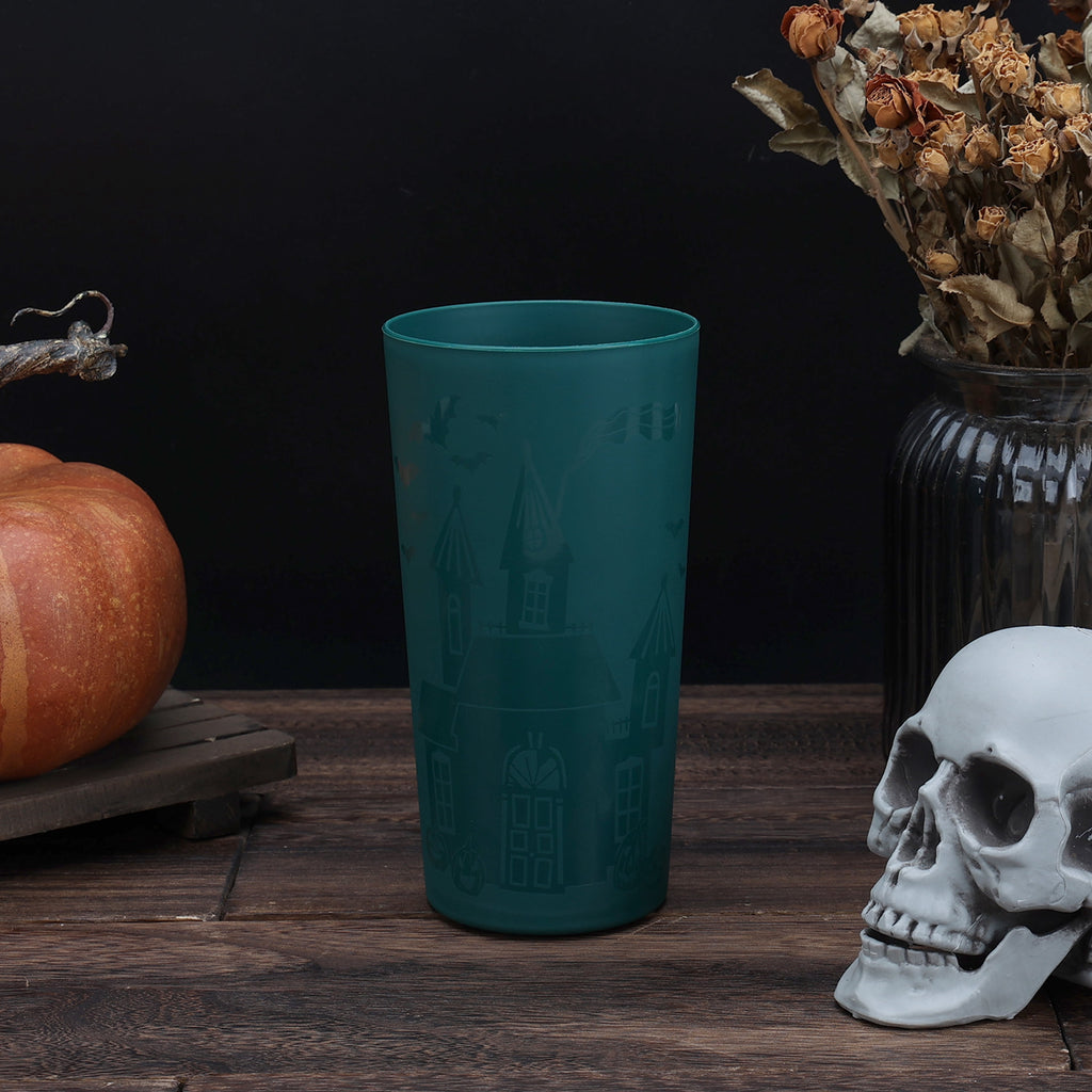 Mainstays 26 Ounce Round Plastic Etched Bat Tumbler, Black