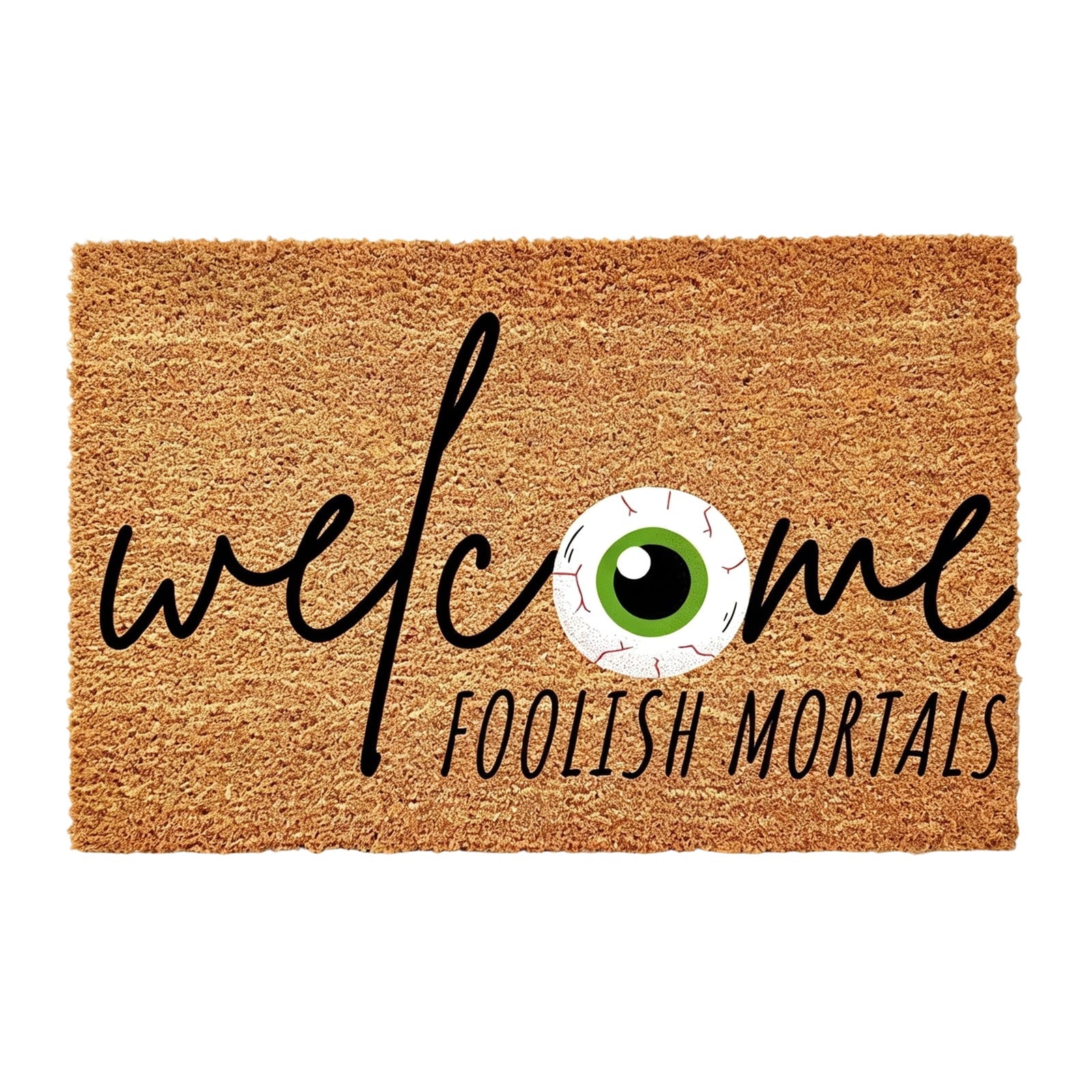 Halloween Decorations-Ghost Black Cat Coir Doormat,23.62×15.74in Pumpkin Pattern Absorbent Front Door Mat,Non-Slip Rug for Indoor Entryway Porch Fall Home Decor Outdoor Rug for Halloween Supplies