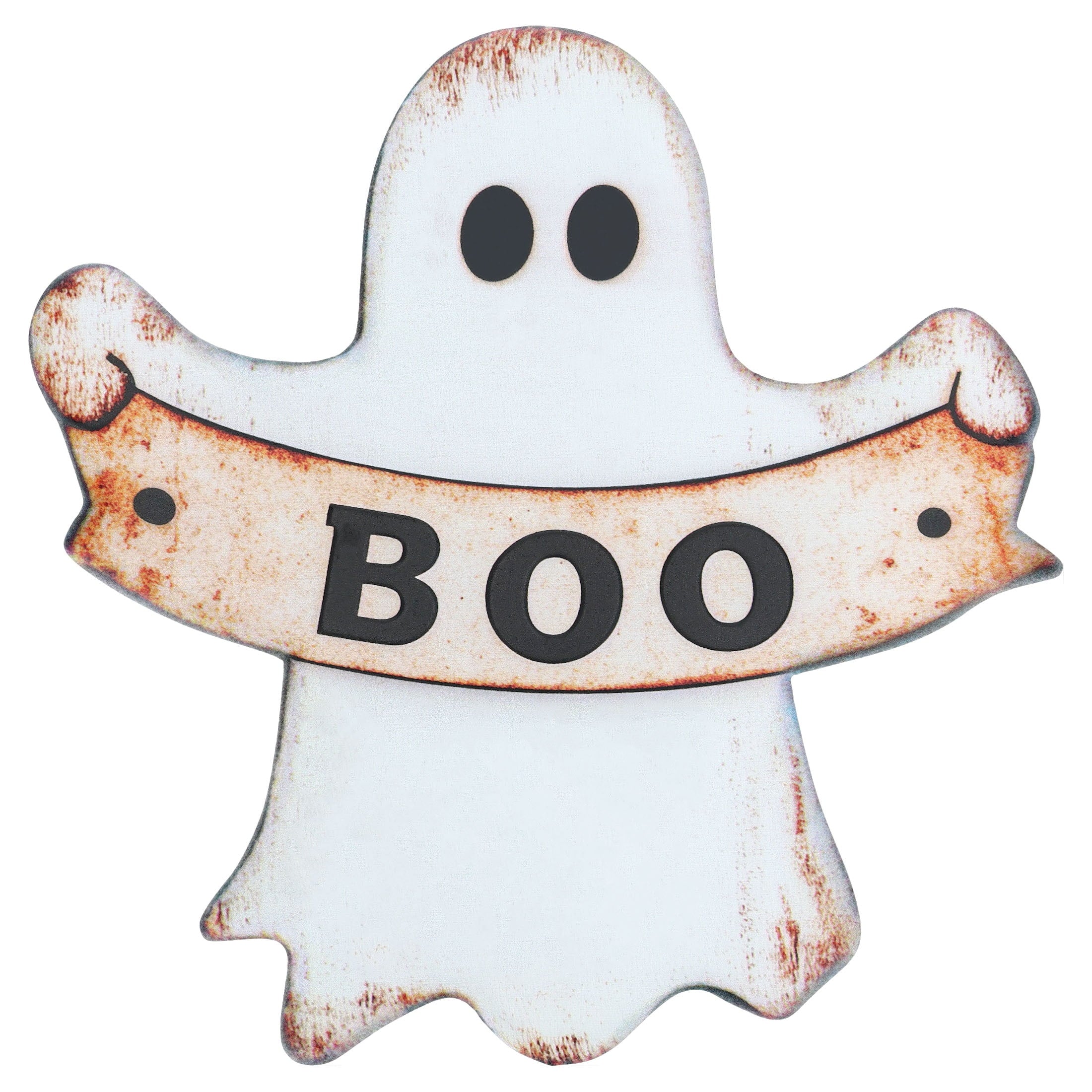 Metal Ghost Yard Stake Decoration, Black and White, 18", Halloween by Way To Celebrate