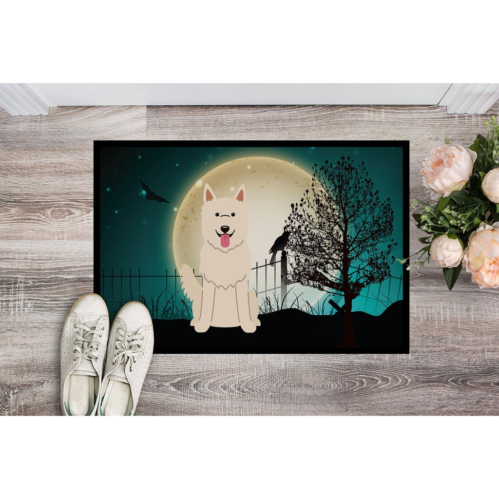 Carolines Treasures BB2235JMAT Halloween Scary White German Shepherd Indoor or Outdoor Mat, 24 x 0.25 x 36 in.