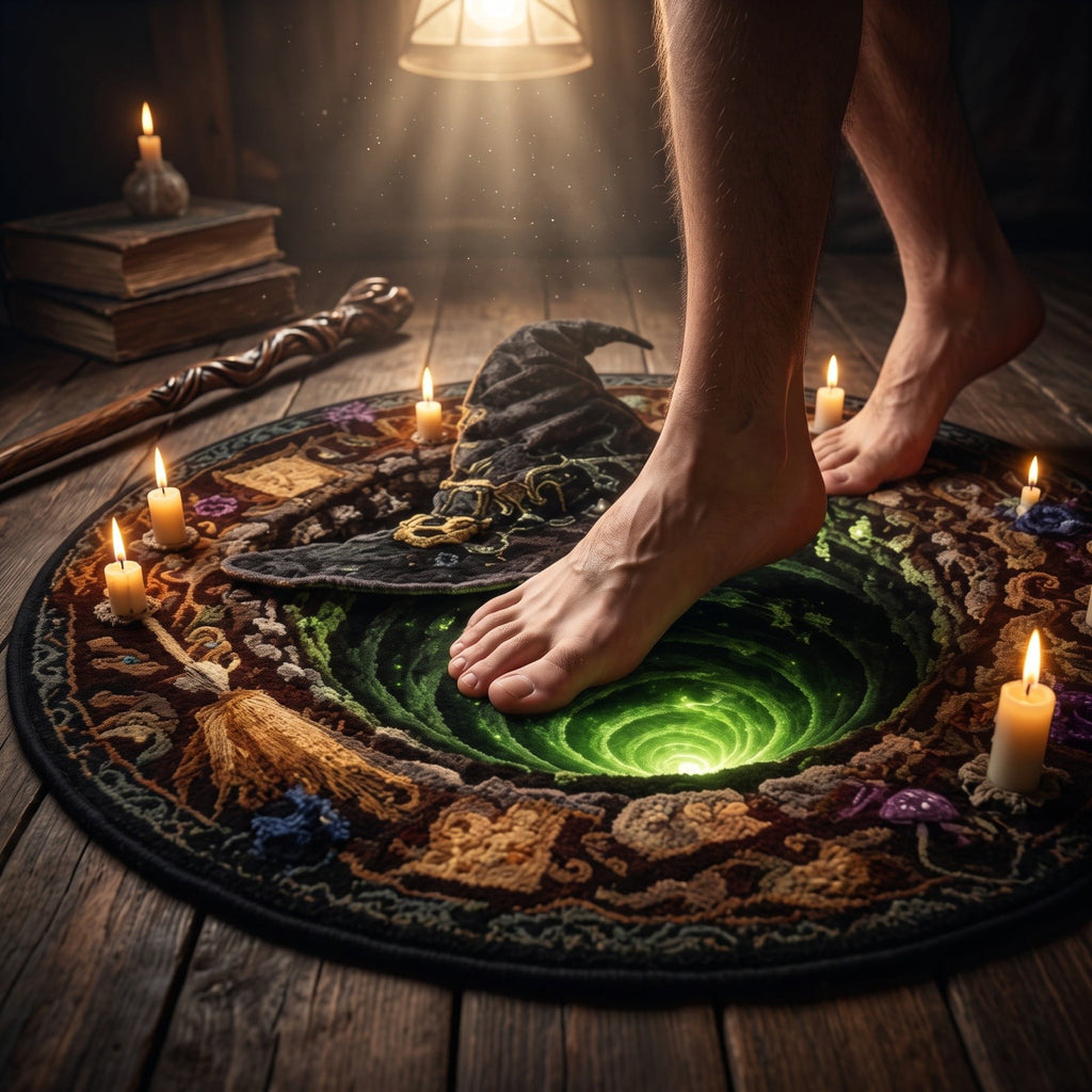 3D Halloween Round Rug, Illusion Halloween Round Mat, Funny Rug with Non-Slip Soft Visual Effect Door Mat for Living Room Indoor Decor