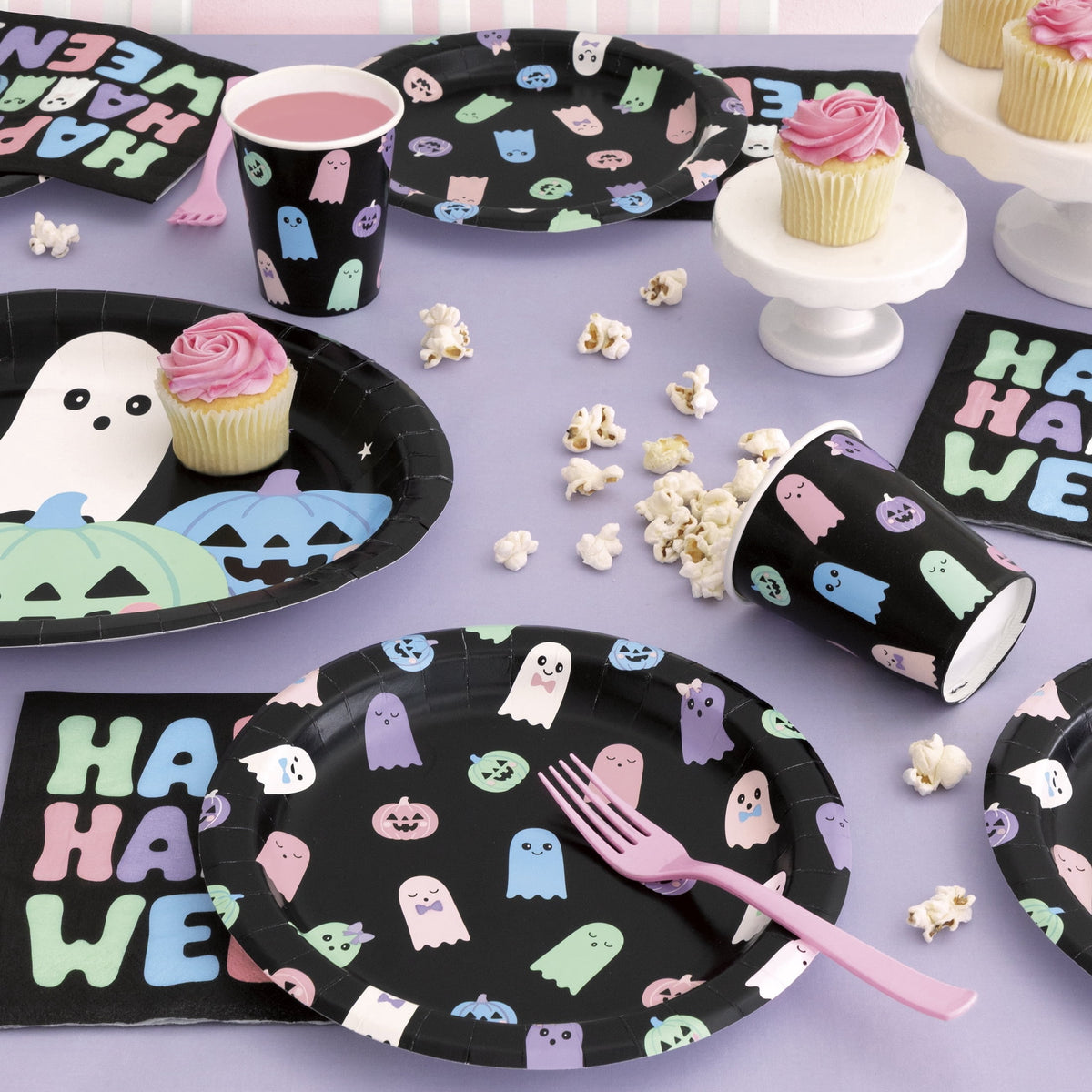 Cute Ghosts Disposable Paper Cups, Multicolor, 9 oz, 8 Count, Halloween by Way To Celebrate