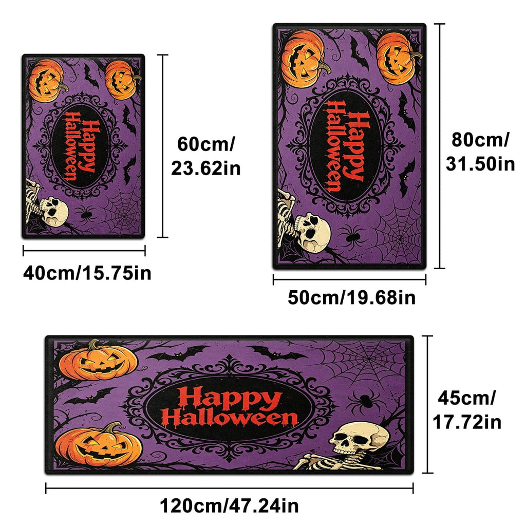 YIMEIS Halloween Pumpkin Lanterns 1Pc Flannel Mat and Kitchen Rugs,Soft Non-slip,Perfect for Home Bathroom