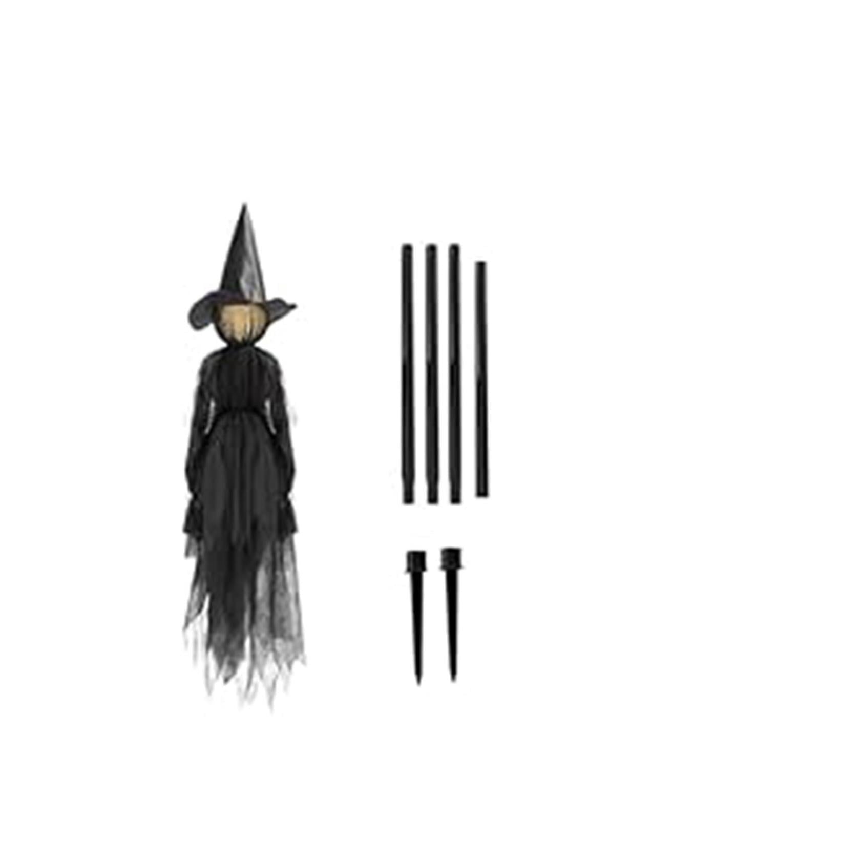 Life-Size Light-Up Screaming Witches Halloween Decor - Outdoor LED Animated Witch with 7 Color Changing Lights & Sound Activation, Scary Yard Decoration