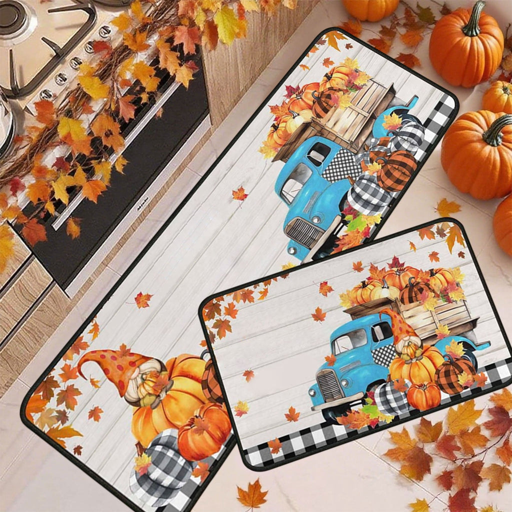 Stijggn Halloween Kitchen Mats for Floor Halloween Rugs Halloween Thanksgiving Decorations Doormat, Welcome Mats for Front Door,Spooky Outdoor Mats for Home Decor Holiday Decorative