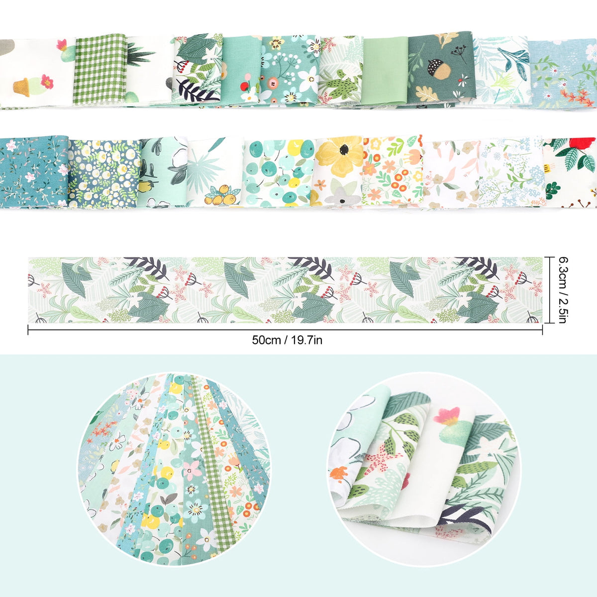 80pcs Jelly Roll Fabric Strips, EEEkit 2.5'' Precut Quilting Fabric for Sewing and Crafts