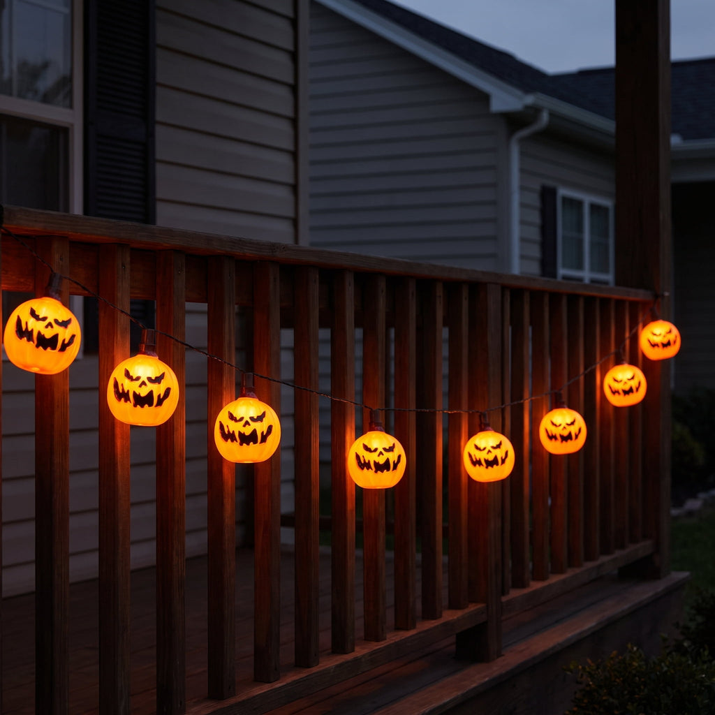 Indoor/Outdoor 10-Count LED Ghost String Lights, Warm White, 6.5', Halloween by Way To Celebrate