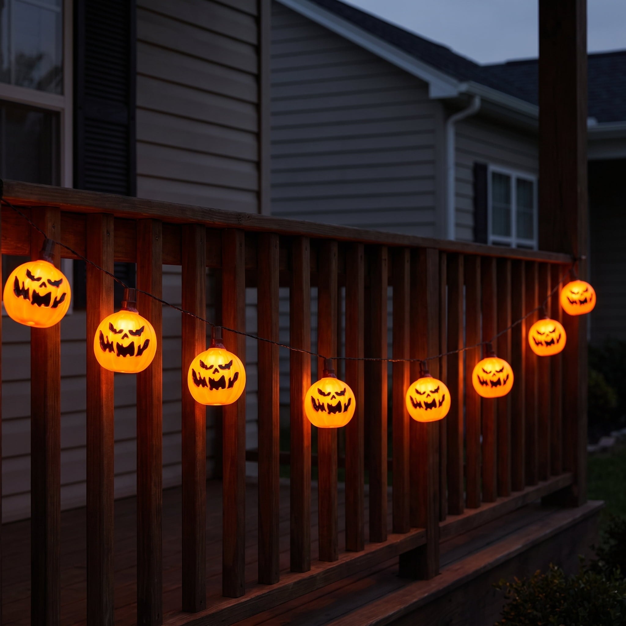 Indoor/Outdoor 10-Count LED Ghost String Lights, Warm White, 6.5', Halloween by Way To Celebrate