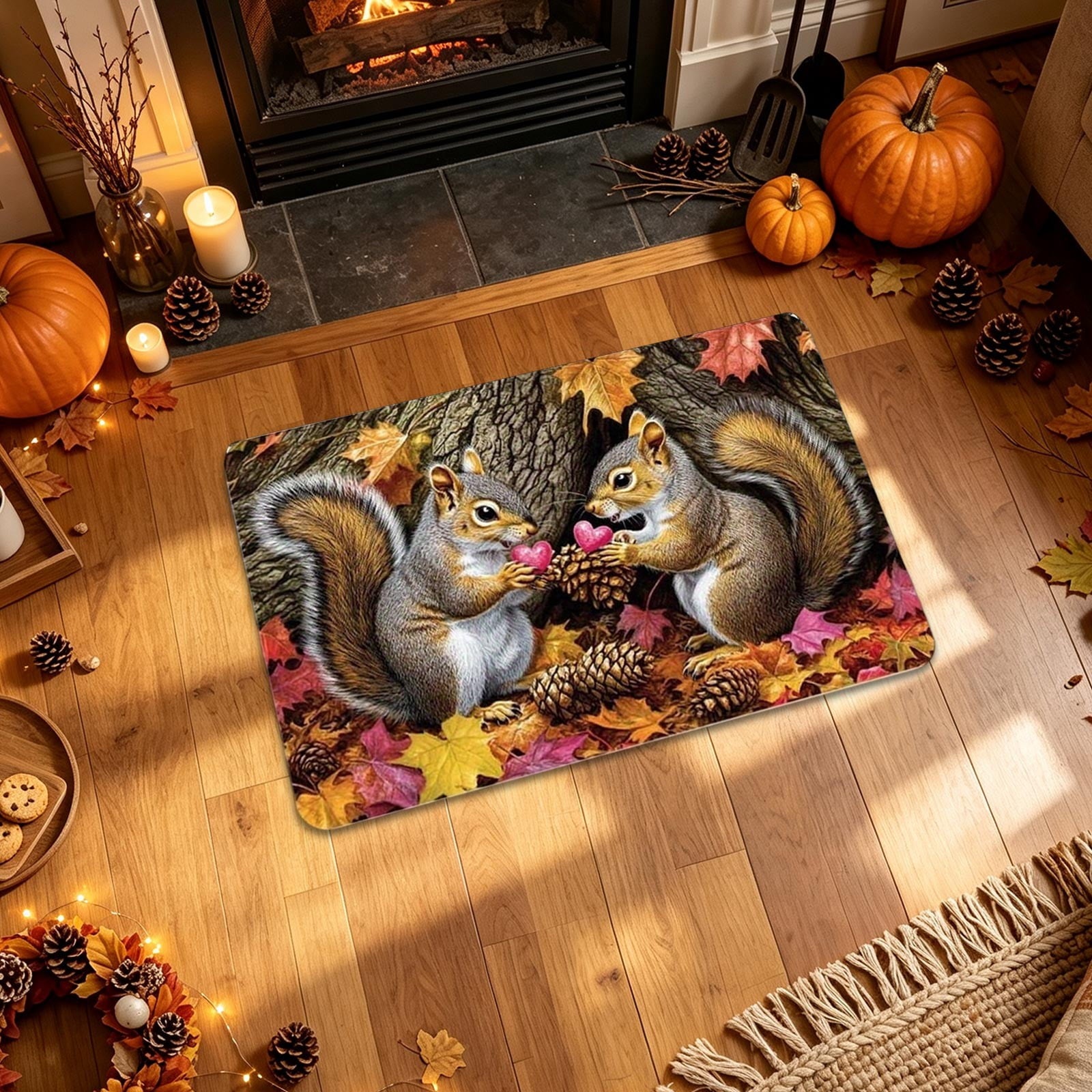 Autumn Door Mat for Entryway, 16x24 Inch, Fall-Themed Floor Doormat for Home Decor, Non-Slip Rug Mat for Living Room, Kitchen, Bedroom, Gifts for Fall Lovers (E)