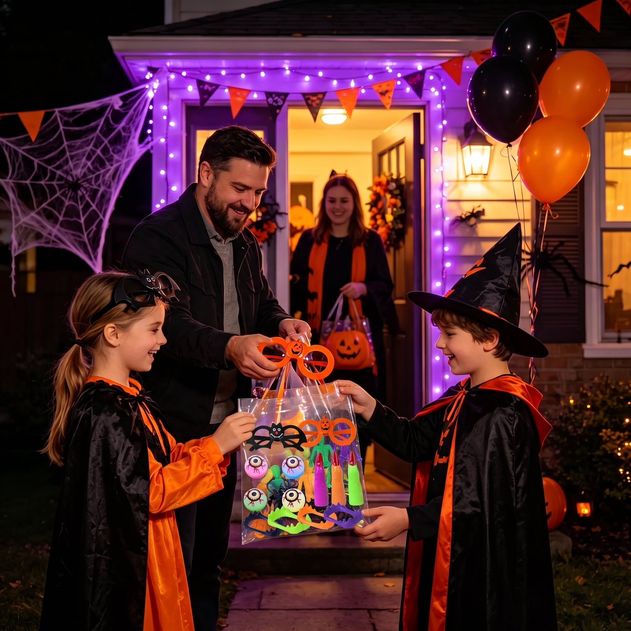 Scidweet Halloween Toys for Kids, 96 Pcs Halloween Party Favor Decorations Gifts Classroom Prizes Treasure Box Toys