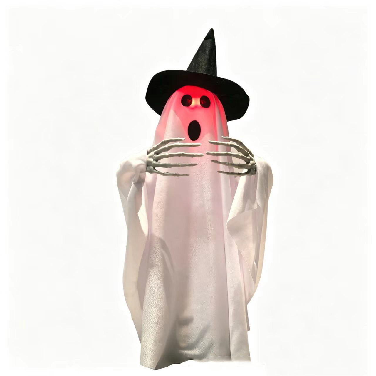ShengapQ Halloween Luminous Voice Walking and Rotating Ghost, Interactive Voice-Activated Decoration, Spinning Light-Up Halloween Figure, Spooky Animated Ghost for Home and Yard Decor