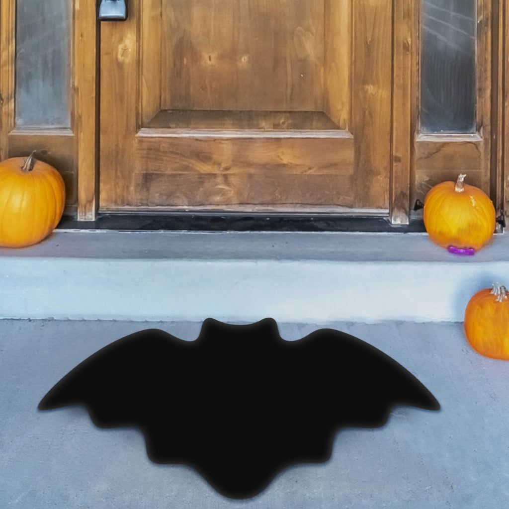Wadada Halloween Bat Bath Mat Gothic Home Decor Black Bats Bathroom Decor Rugs Non Slip, Spooky Goth Gift Cute Shower Rug for Bathroom, Bedroom, Living Home Decoration