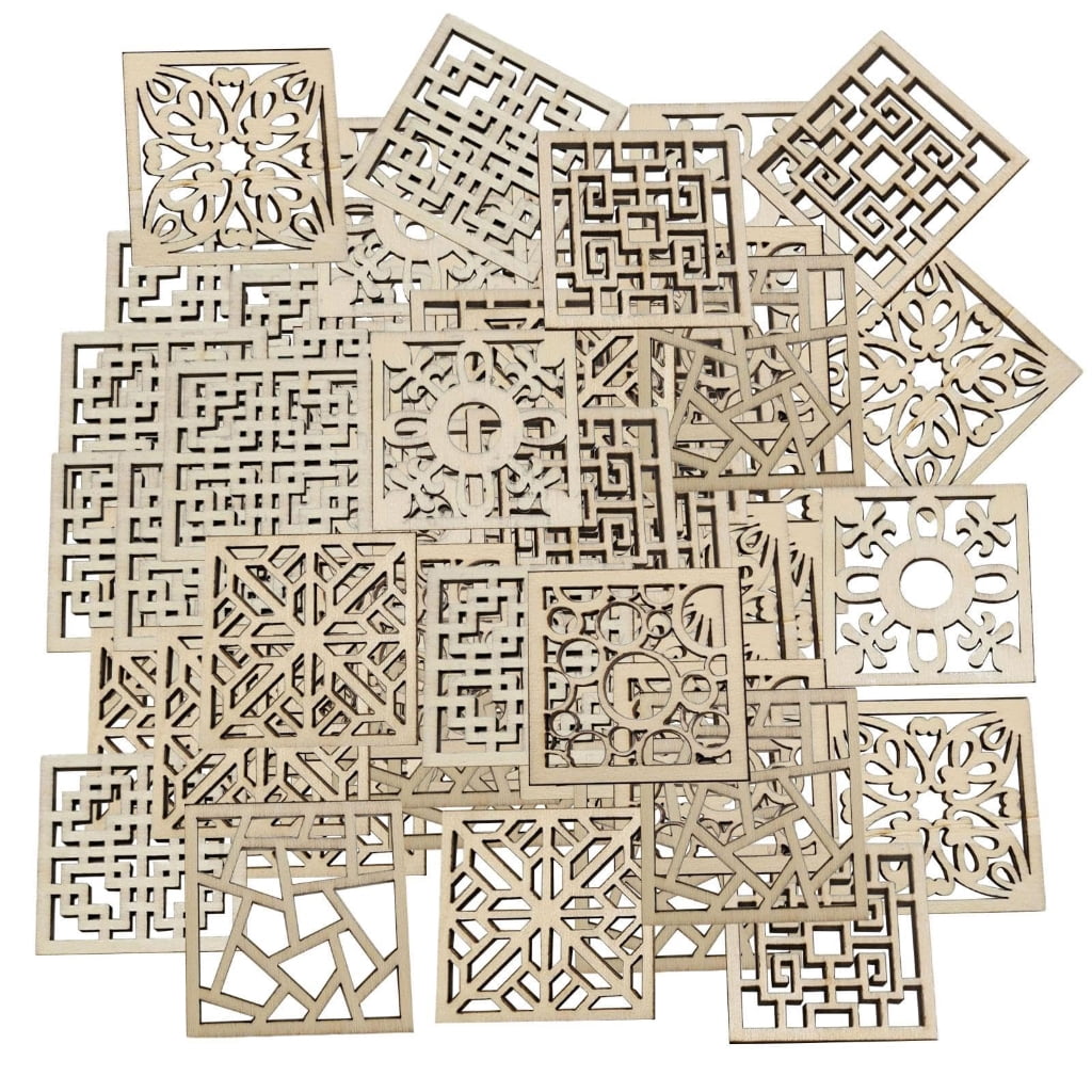 CIYISON 20/50/100Pcs Wooden Squares Cutout 4x4CM Unfinished Wood Slices For Kid Art Craft Painting And Holiday Decoration