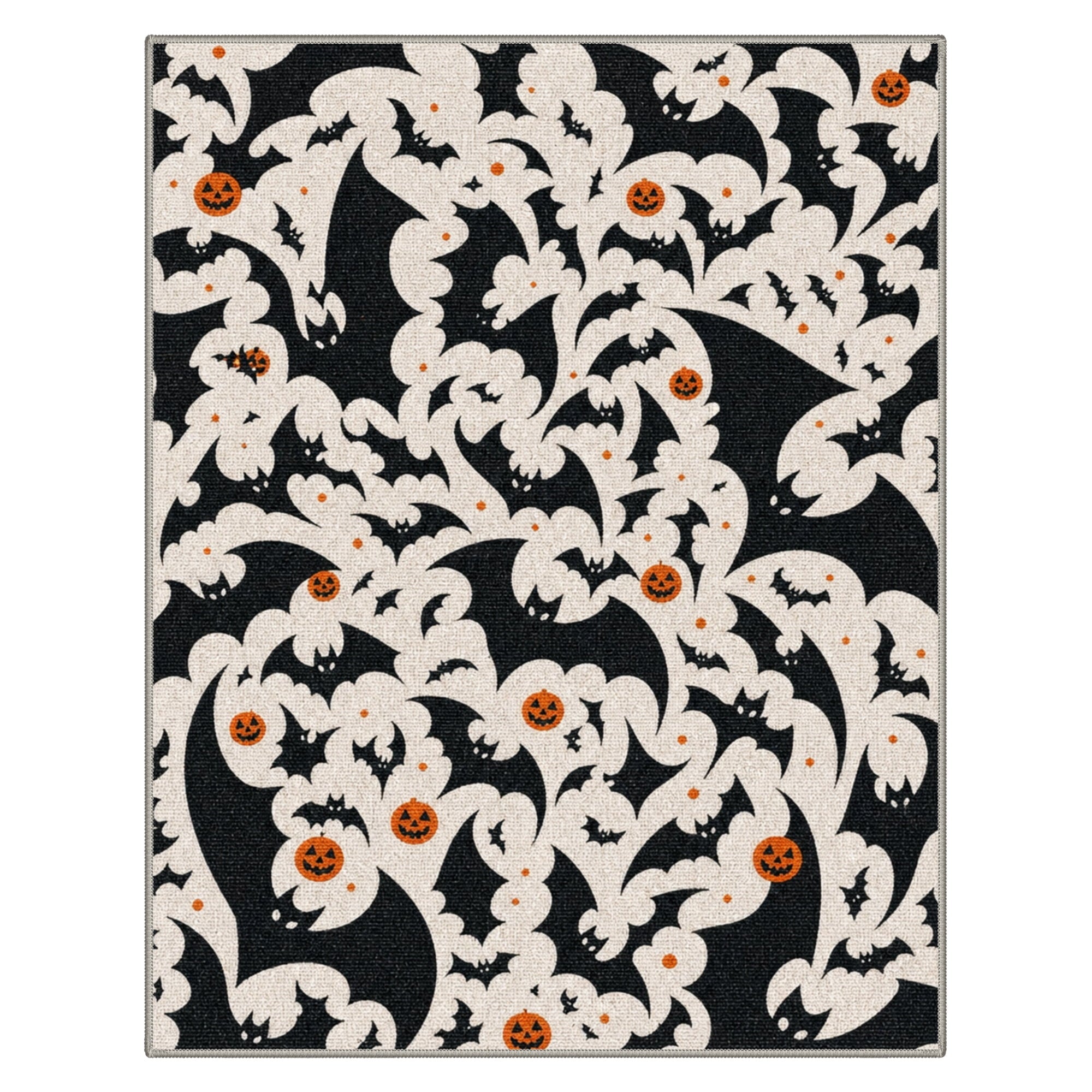 GENIMO 2'x3' Halloween Doormat, Washable Non Slip Soft Whimsical Cat Outdoor Door Mat for Front Door Covered Porch Patio Entryway, Vintage Black