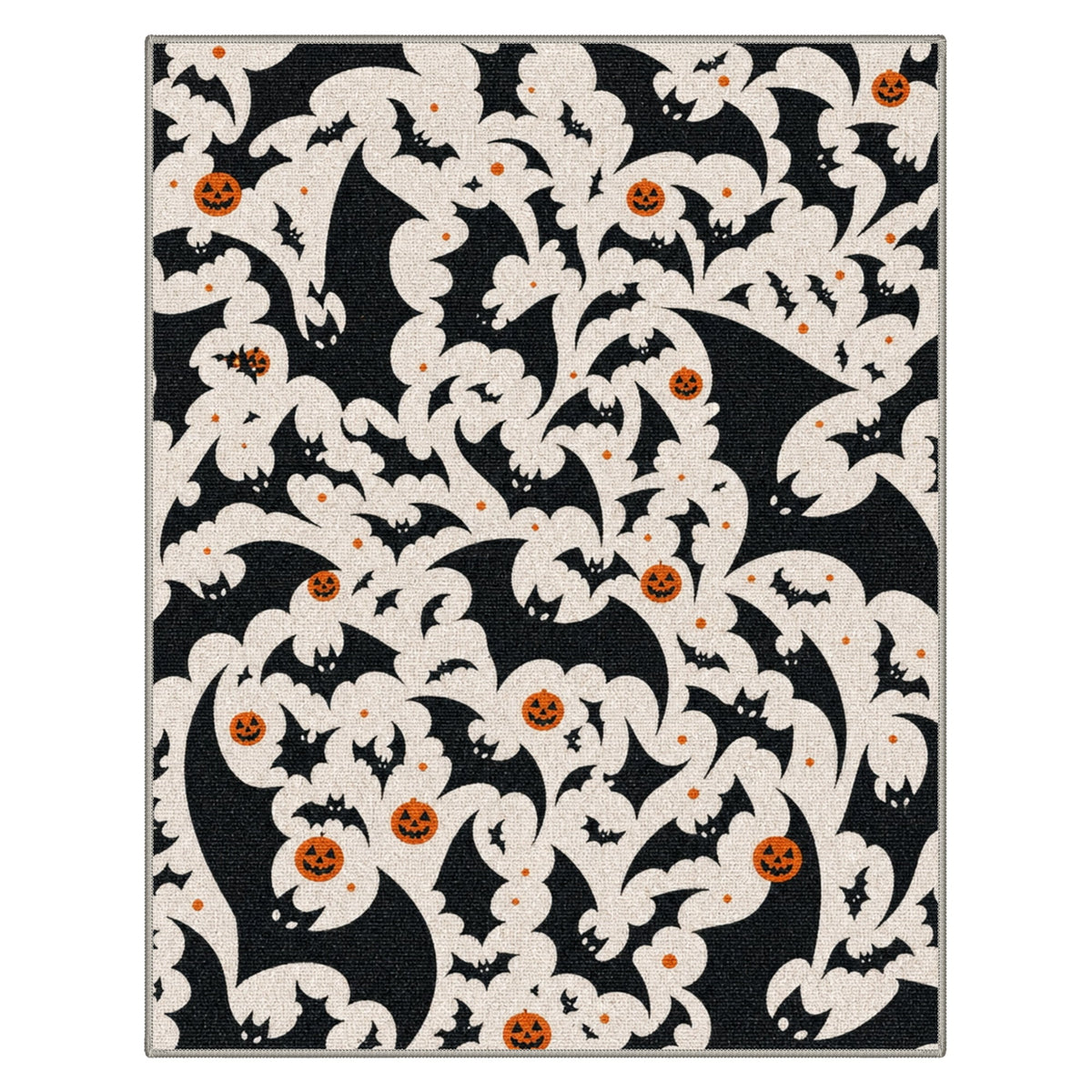 GENIMO 2'x7' Halloween Runner Rug, Washable Non Slip Soft Whimsical Skeleton Indoor Outdoor Hallway Runner for Porch Patio Kitchen Entryway, Charcoal Black