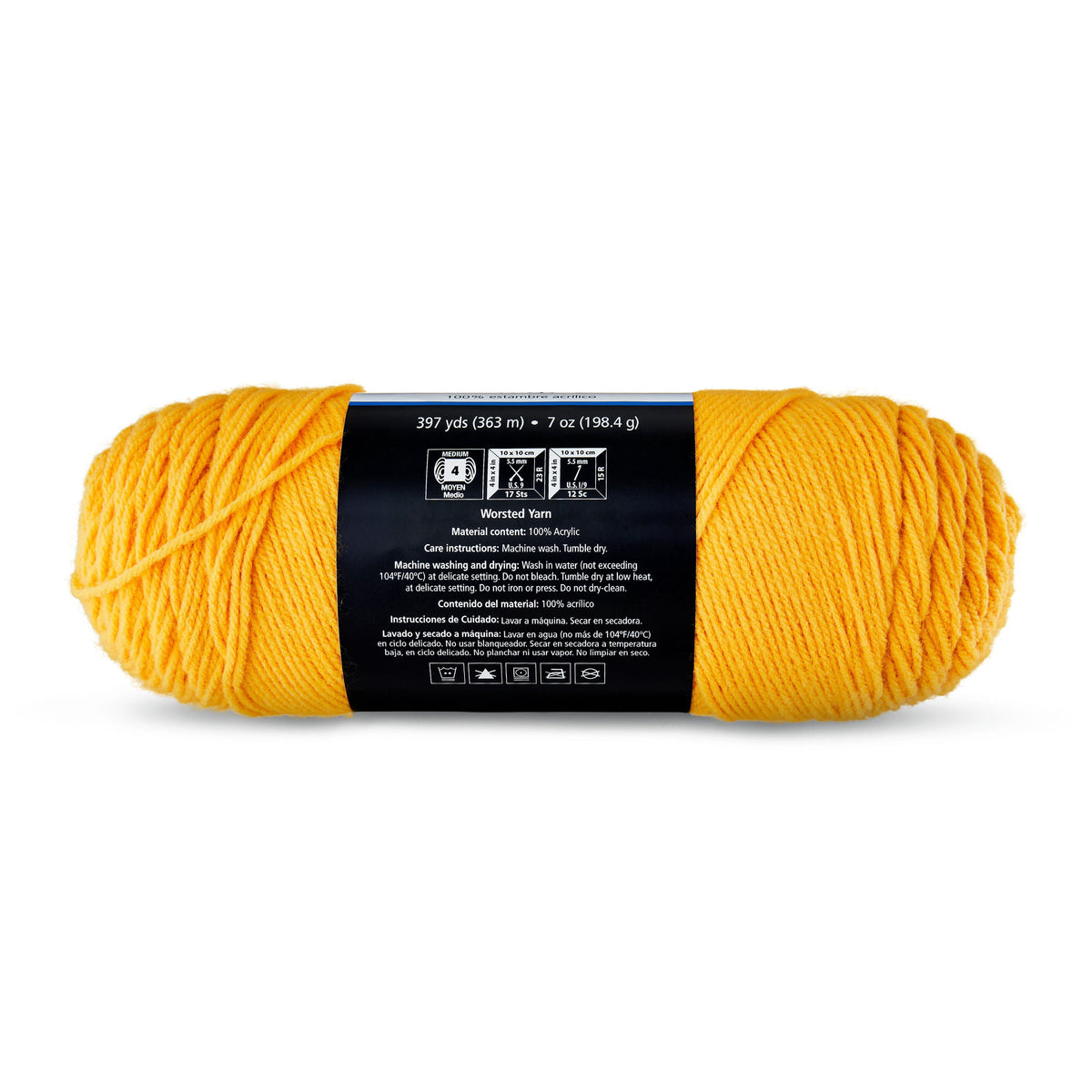 Mainstays Medium 4 Acrylic Yarn, White, 7 oz, 397 Yards