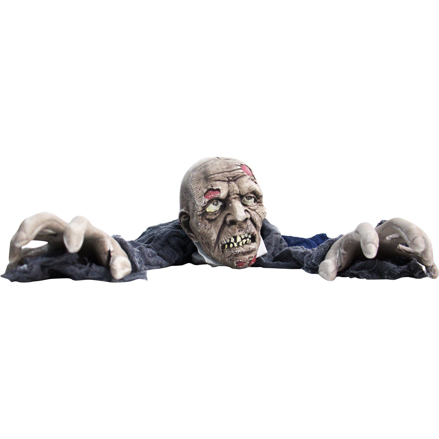 Haunted Hill Farm 5.1 ft Animatronic Zombie, Indoor/Outdoor Halloween Decoration, Flashing Red Eyes, HHGBZOMB-2LSA