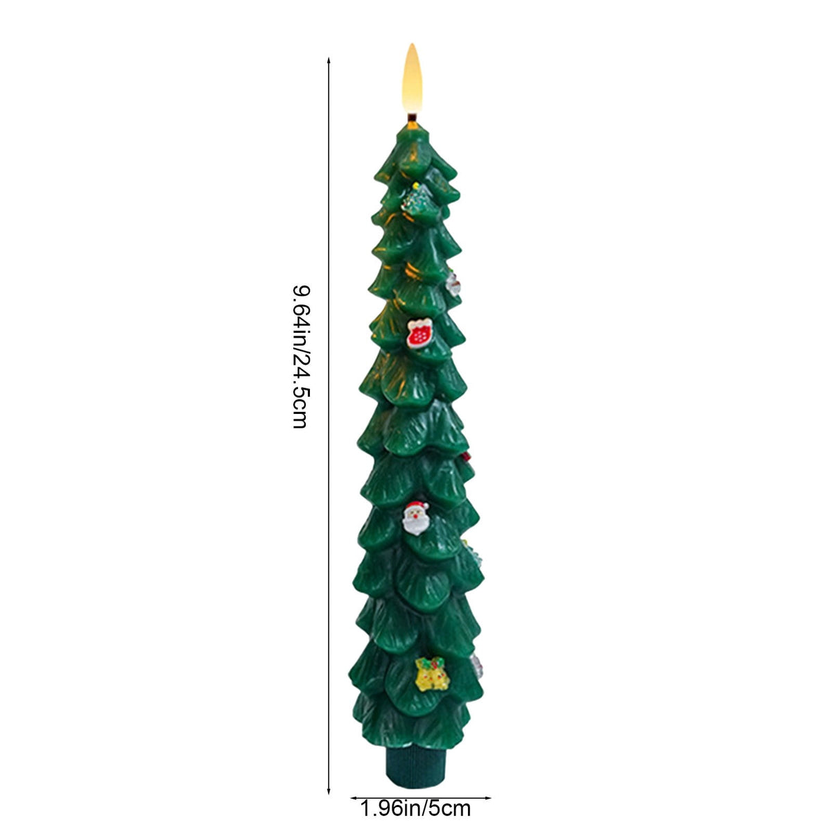 SCNOR Flameless LED Christmas Candle, 9 Inch Acrylic Decorative Night Light, Multi-Color Energy-Efficient Electronic Candle for Holiday Home Decor & Gift